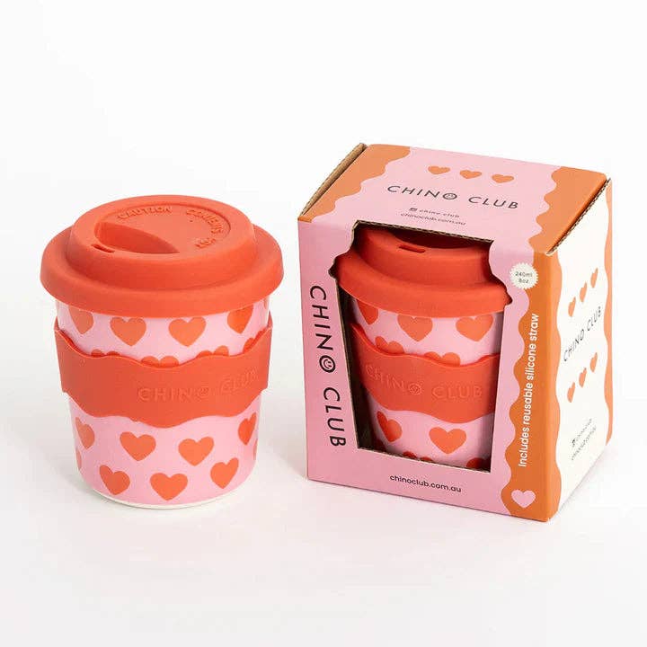 Heart Chino Cup 8oz (STRAW INCLUDED)