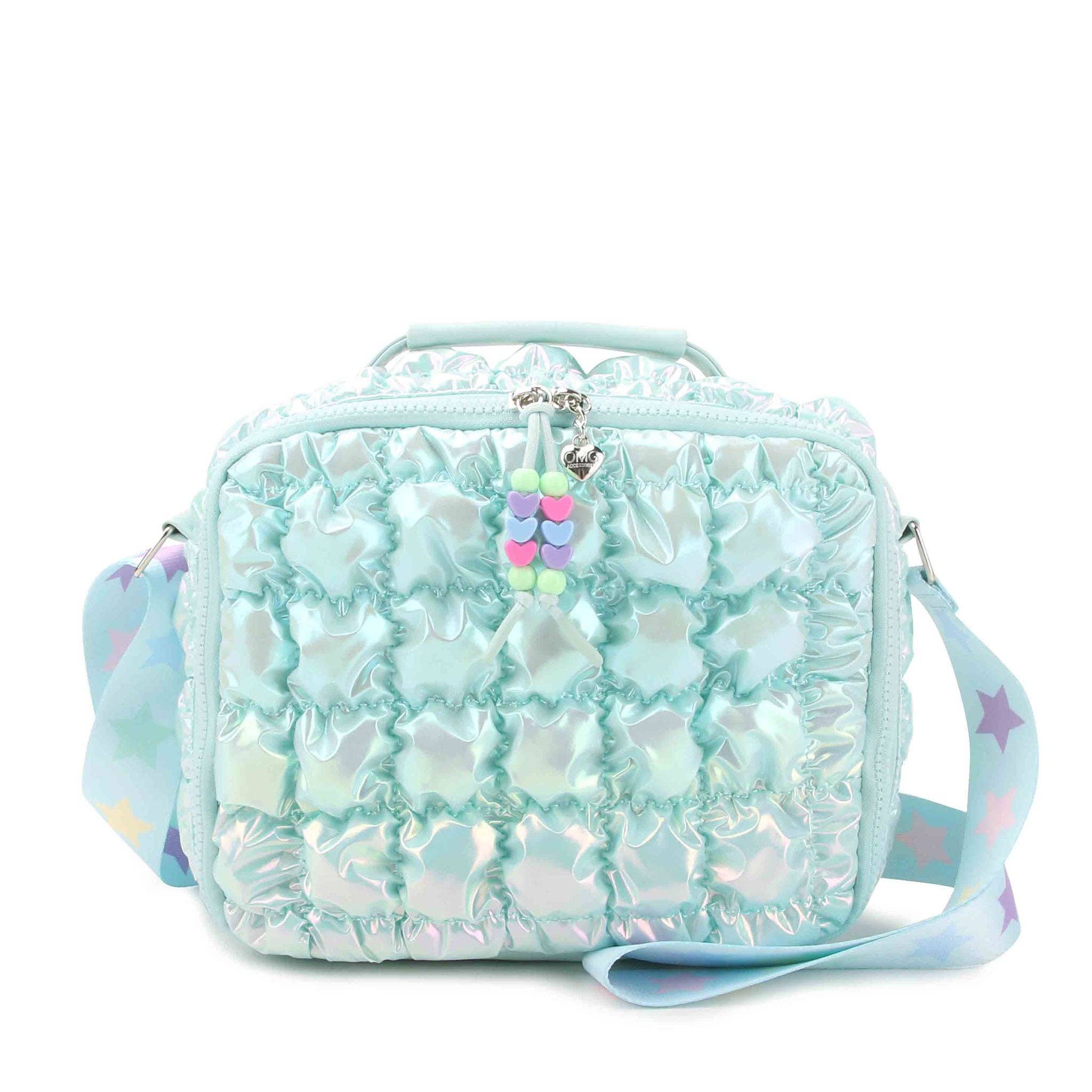 Quilted Scrunchies Metallic Green Lunch Bag