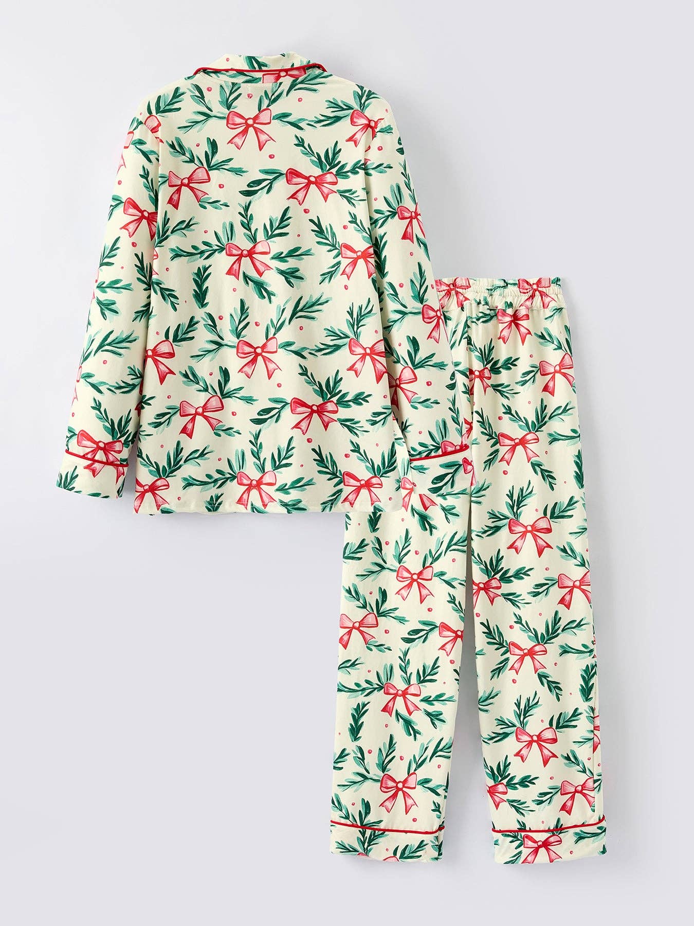 Mommy & Me Matching Christmas Bow and Holly Print Pyjamas - PRE ORDER