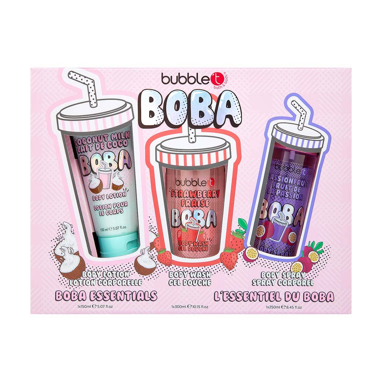 Boba Tea Bathroom Essentials Gift Set - Set of 3