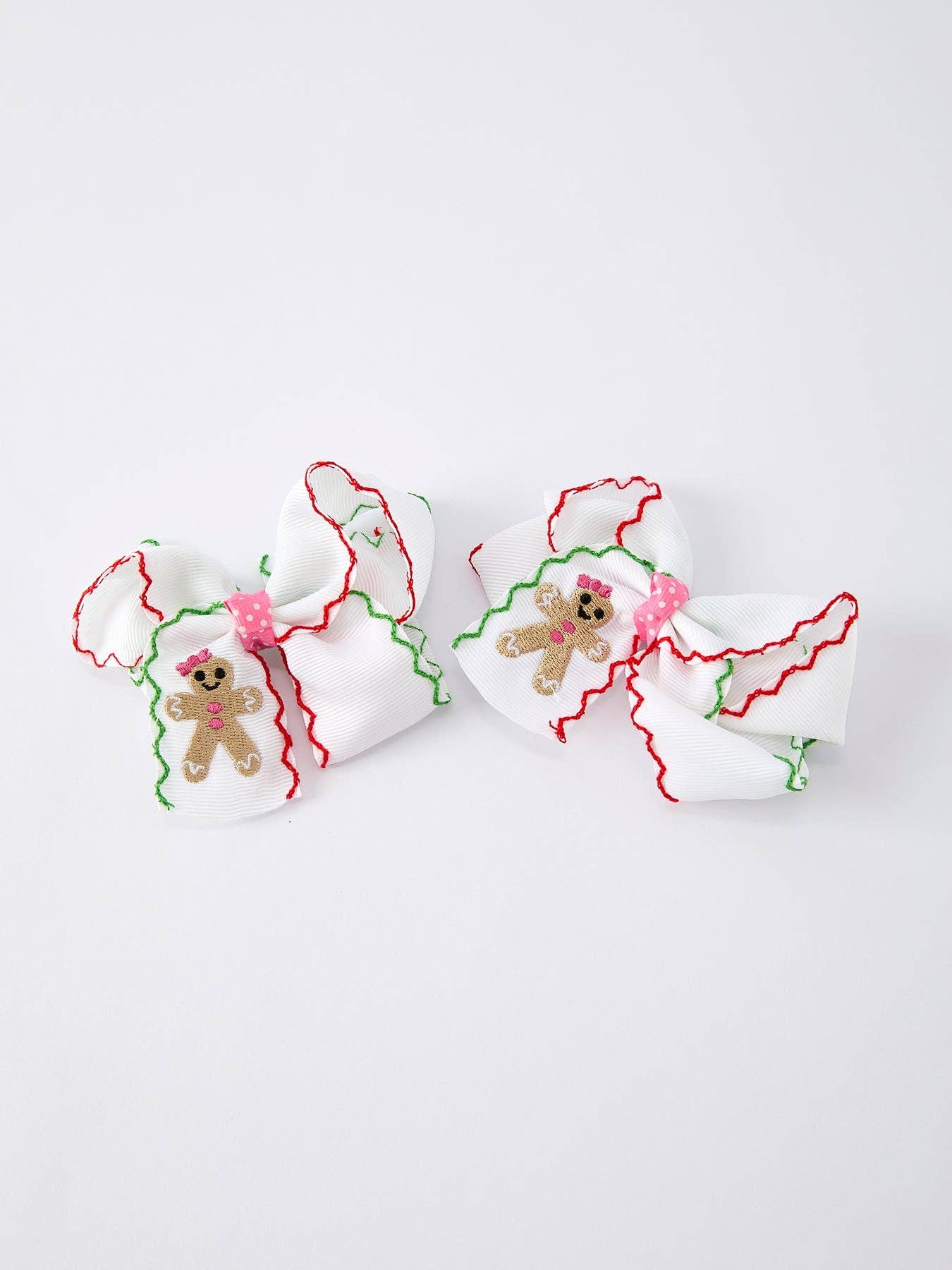 Christmas Gingerbread Hair Bows (2PCS）