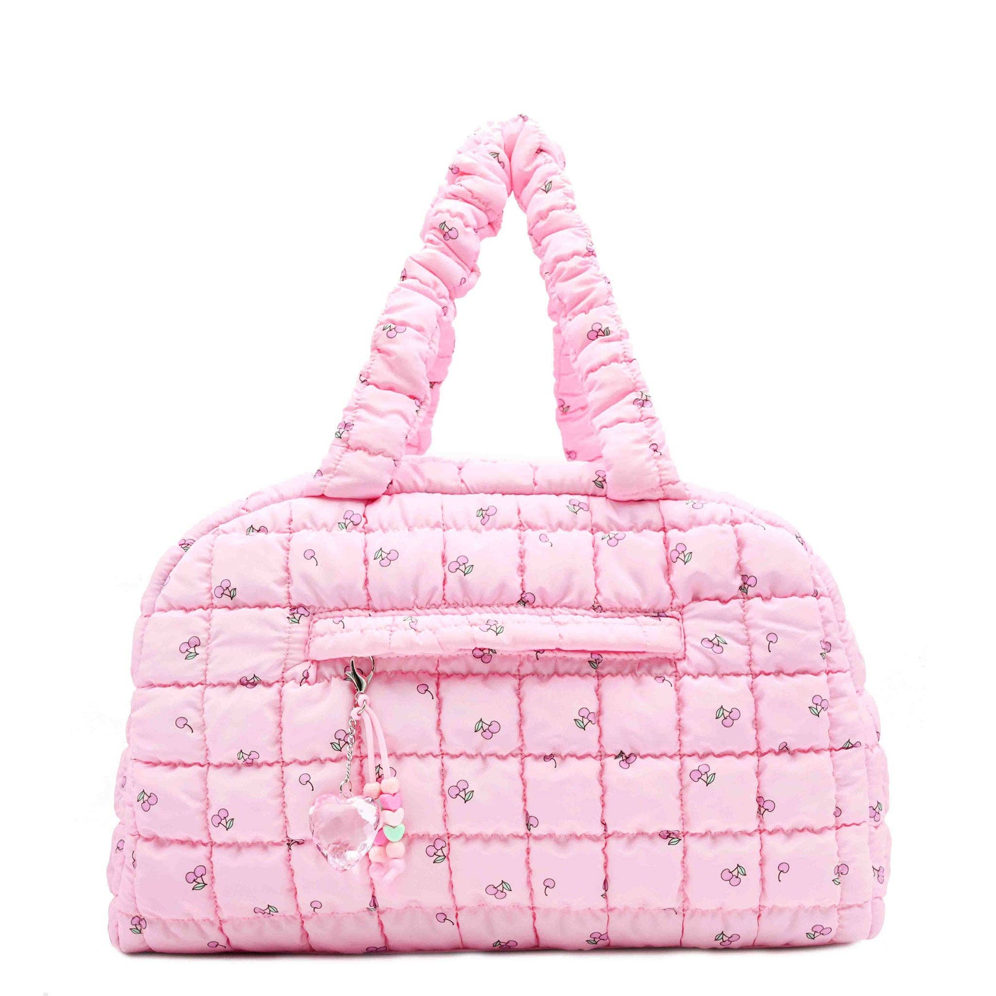 Quilted Scrunchies Cherry Printed Medium Duffle Bag
