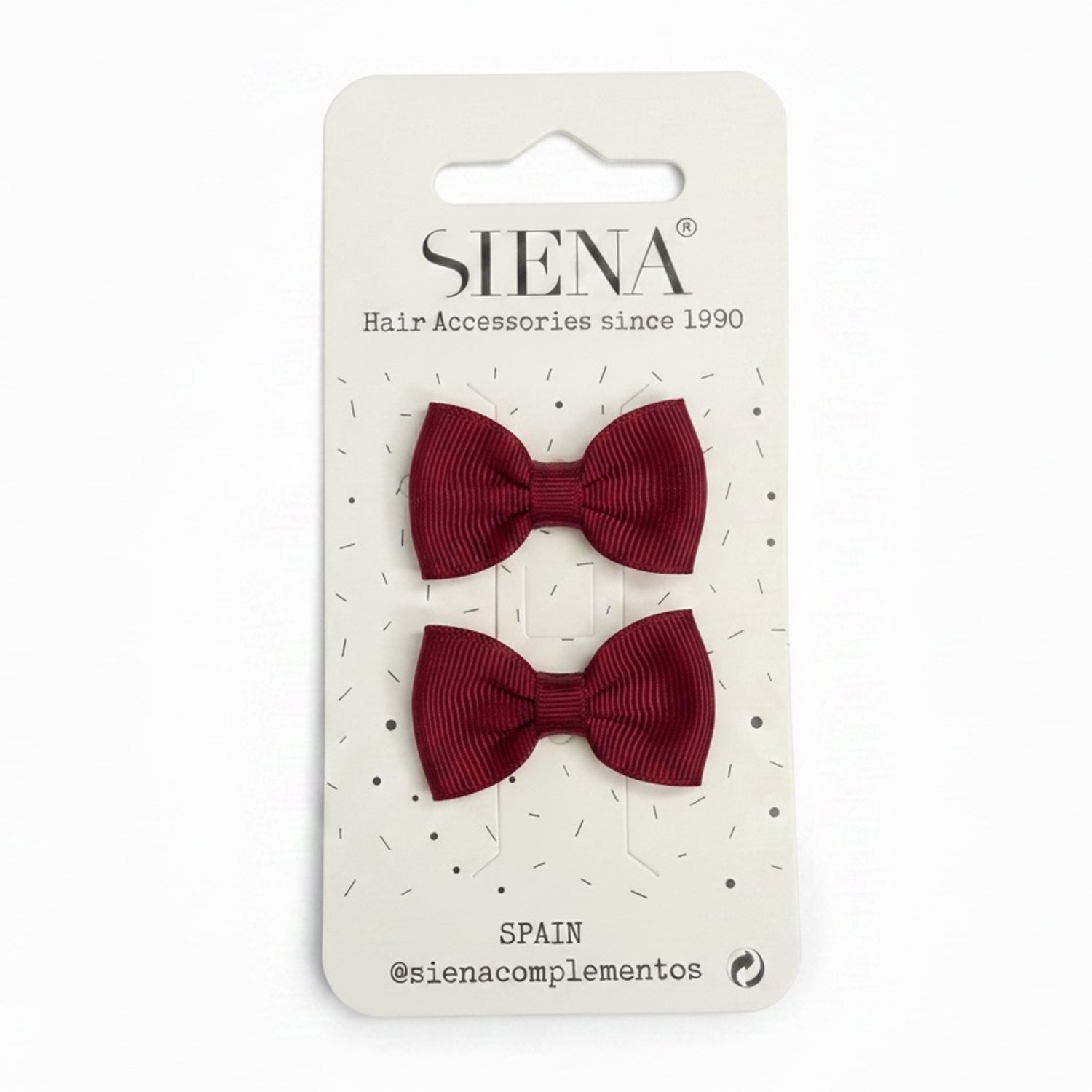 Baby Burgundy Hair Clips x 2 -3cm