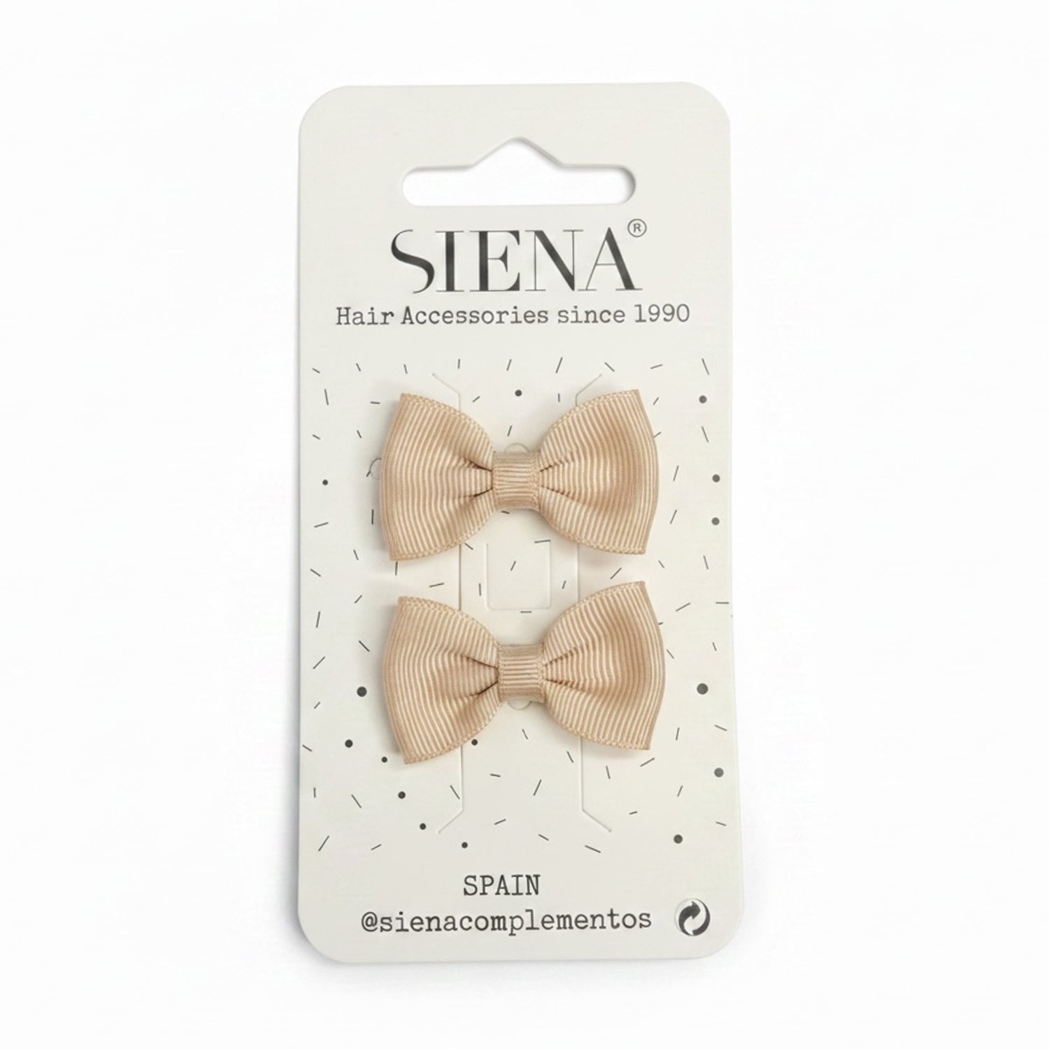 Baby Taupe Hair Clips x 2 -3cm