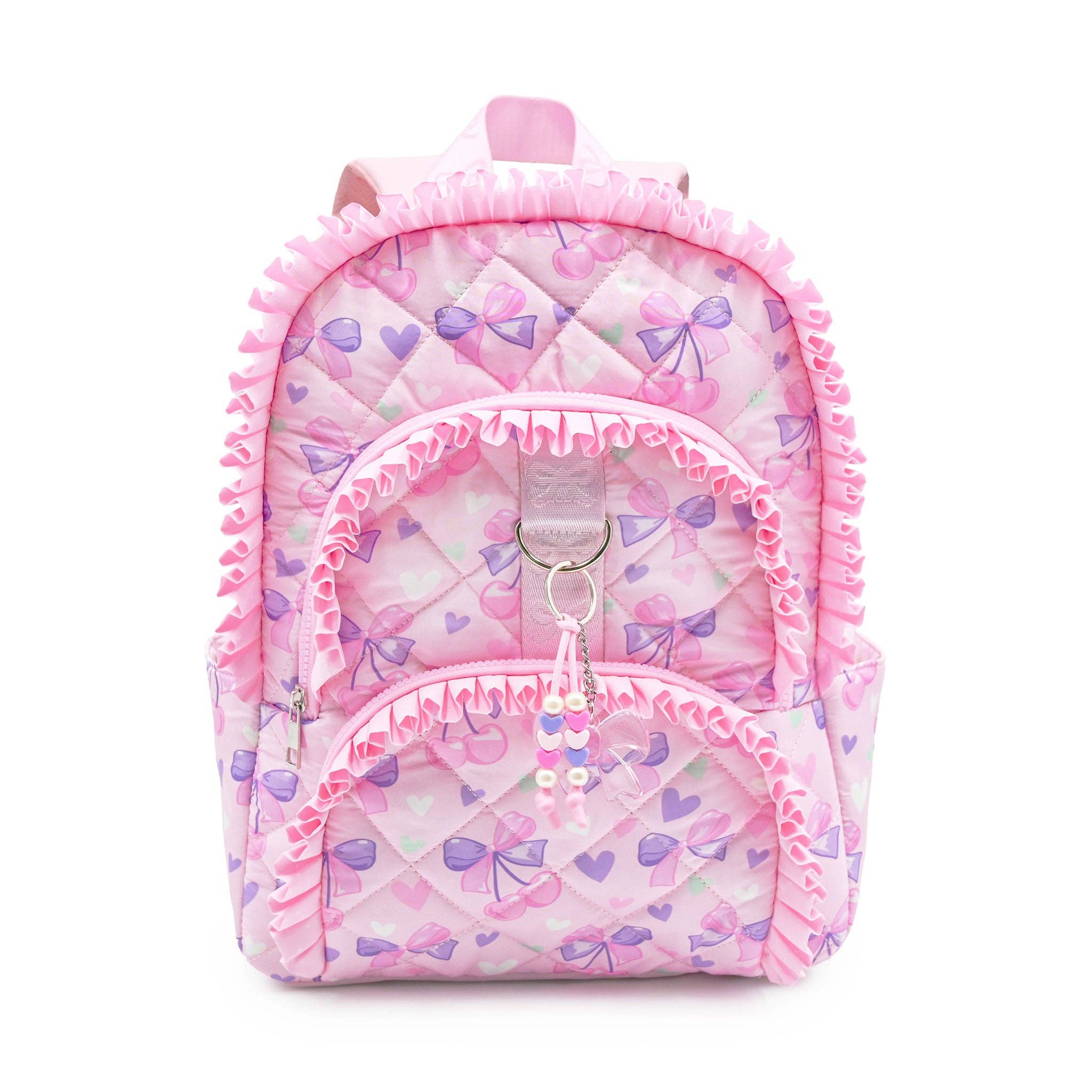 Cherry & Ruffle Quilted Large Backpack