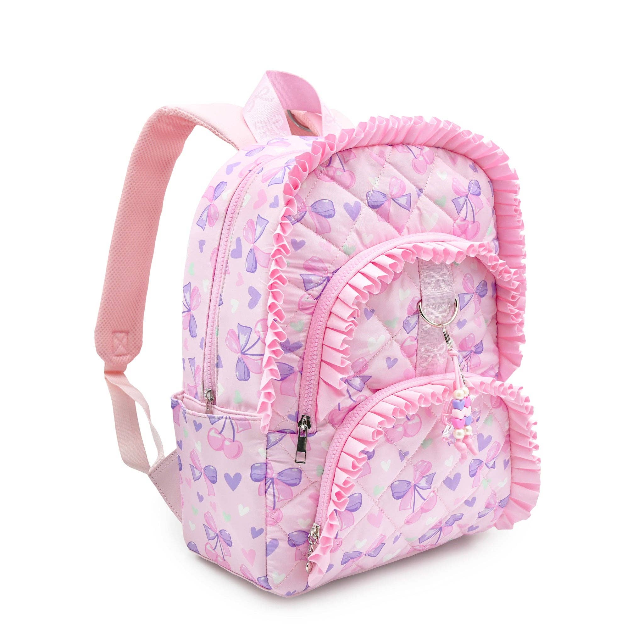 Cherry & Ruffle Quilted Large Backpack