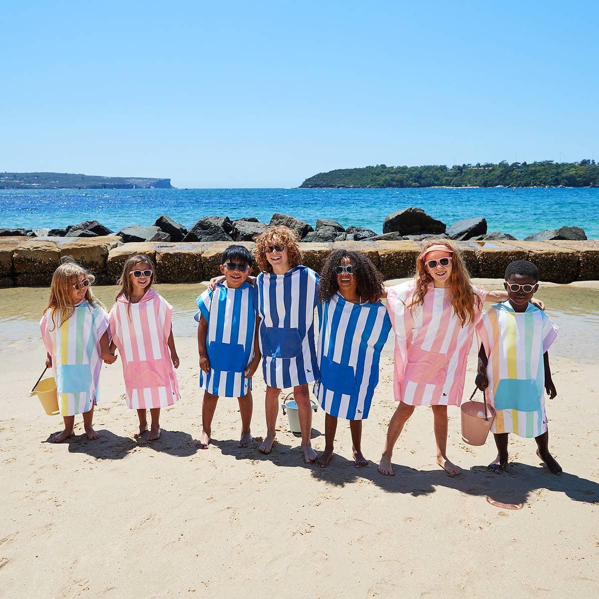 Kids Poncho - Malibu Pink