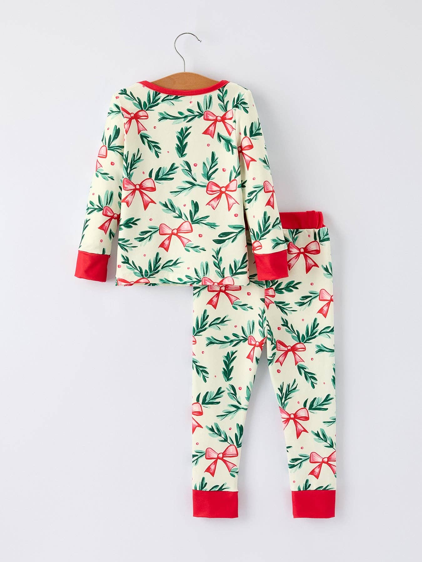Mommy & Me Matching Christmas Bow and Holly Print Pyjamas - PRE ORDER