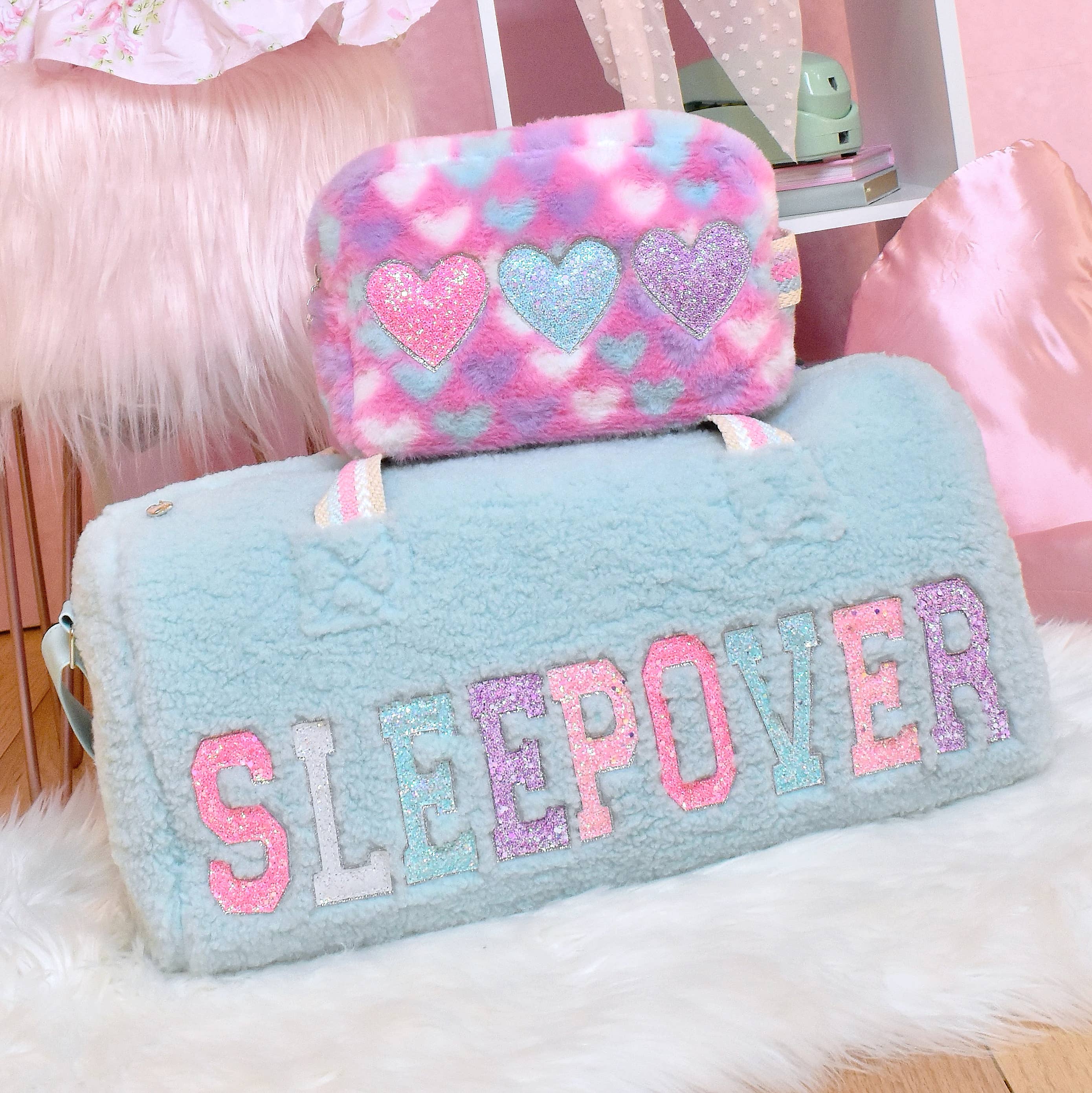 'Sleepover' Sherpa Barrel Duffle Bag