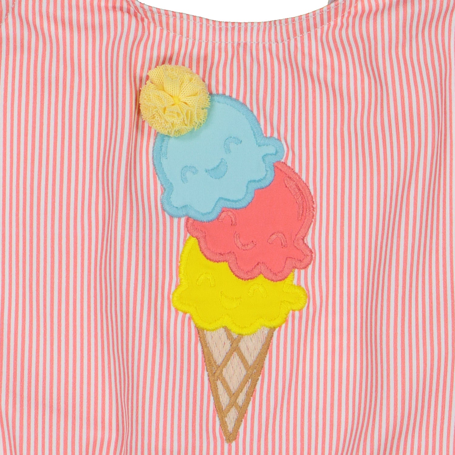 Coral Stripe Ice Cream Swimsuit
