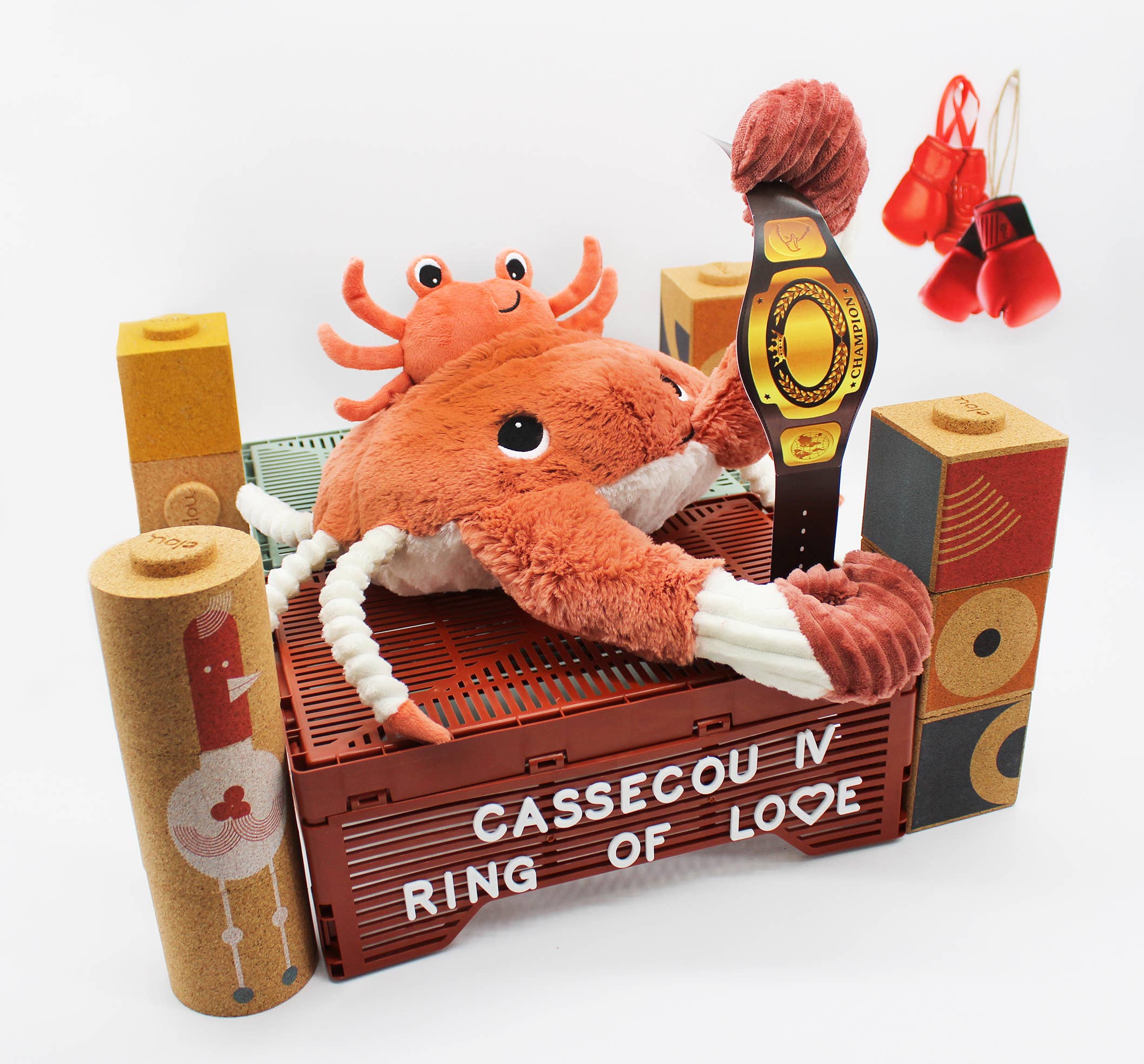 Colin The Crab Mum & Baby Terracotta - Plush Toy