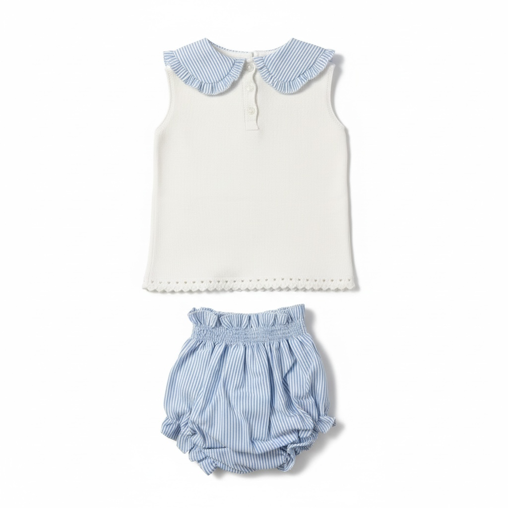 Powder Blue Stripe Knicker Set