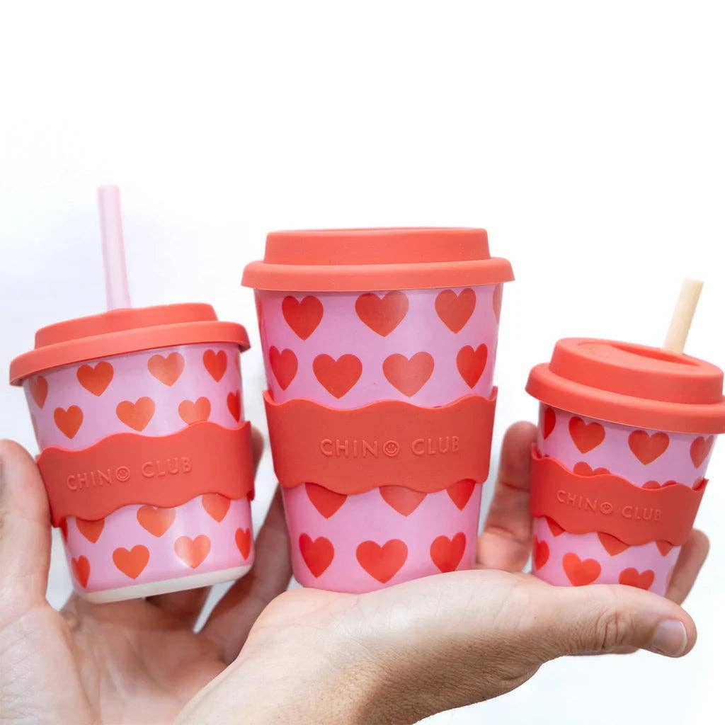Heart Chino Cup 8oz (STRAW INCLUDED)