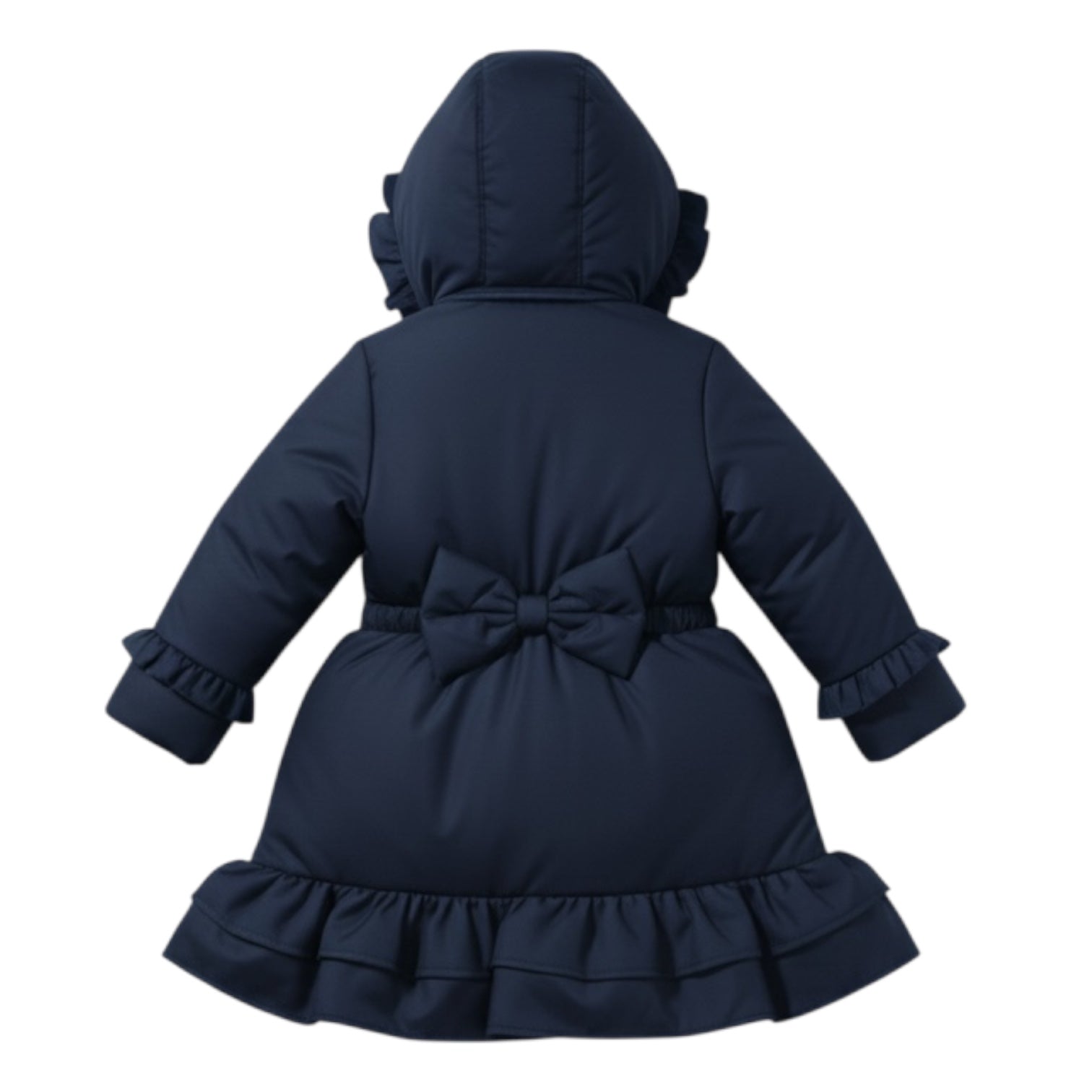Ruffles School Coat - Navy