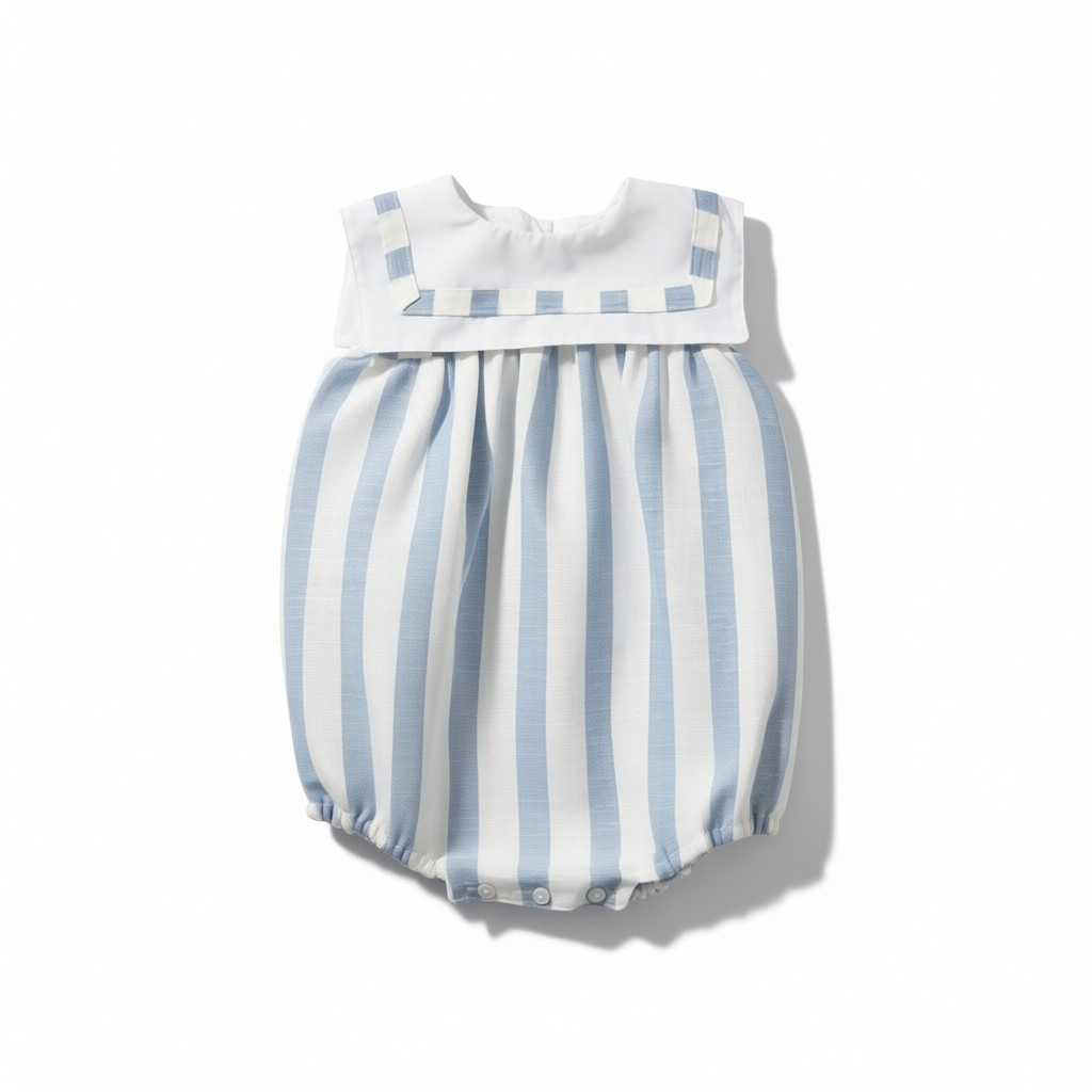 Blue Stripe Romper