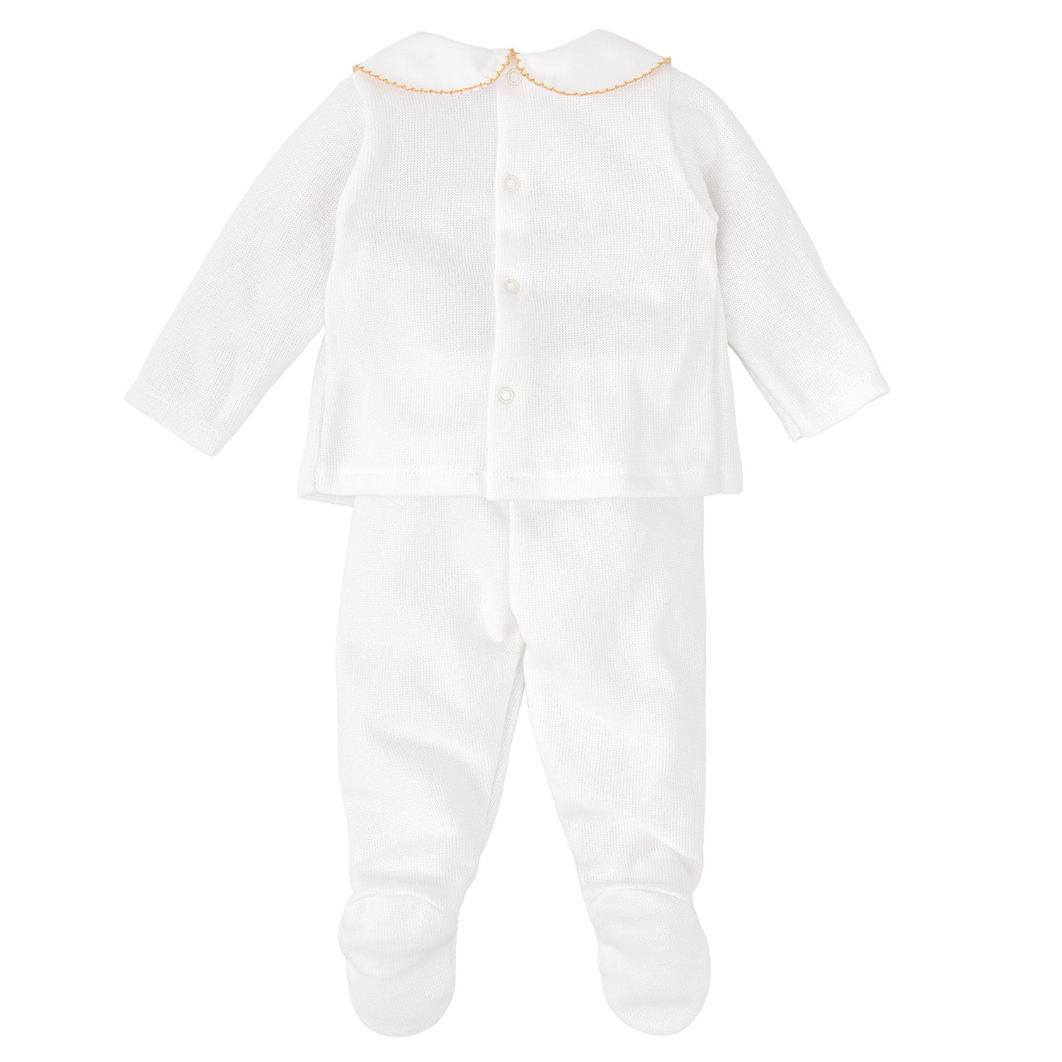Beige Smocked Trouser Set