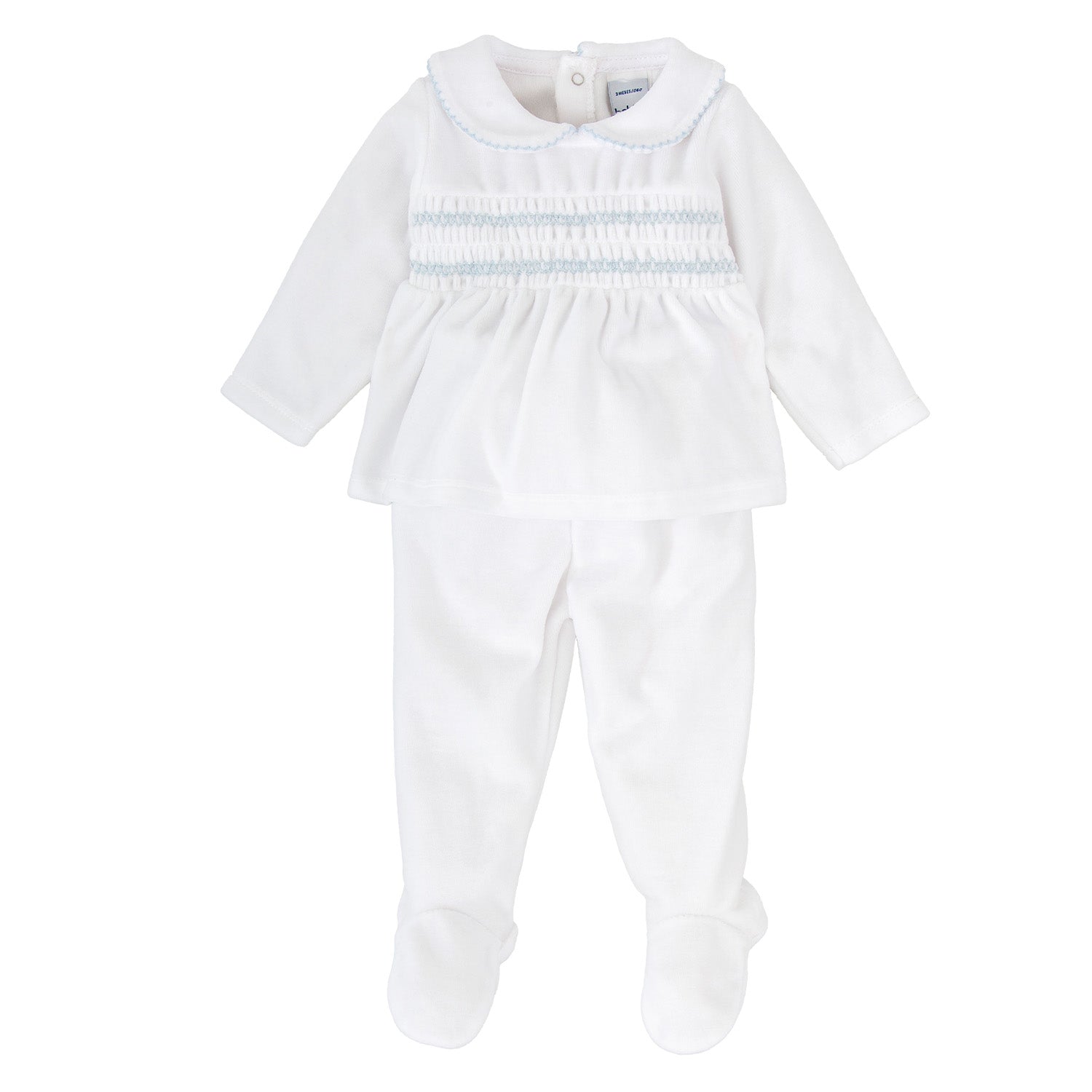 Blue Smocked Trouser Set