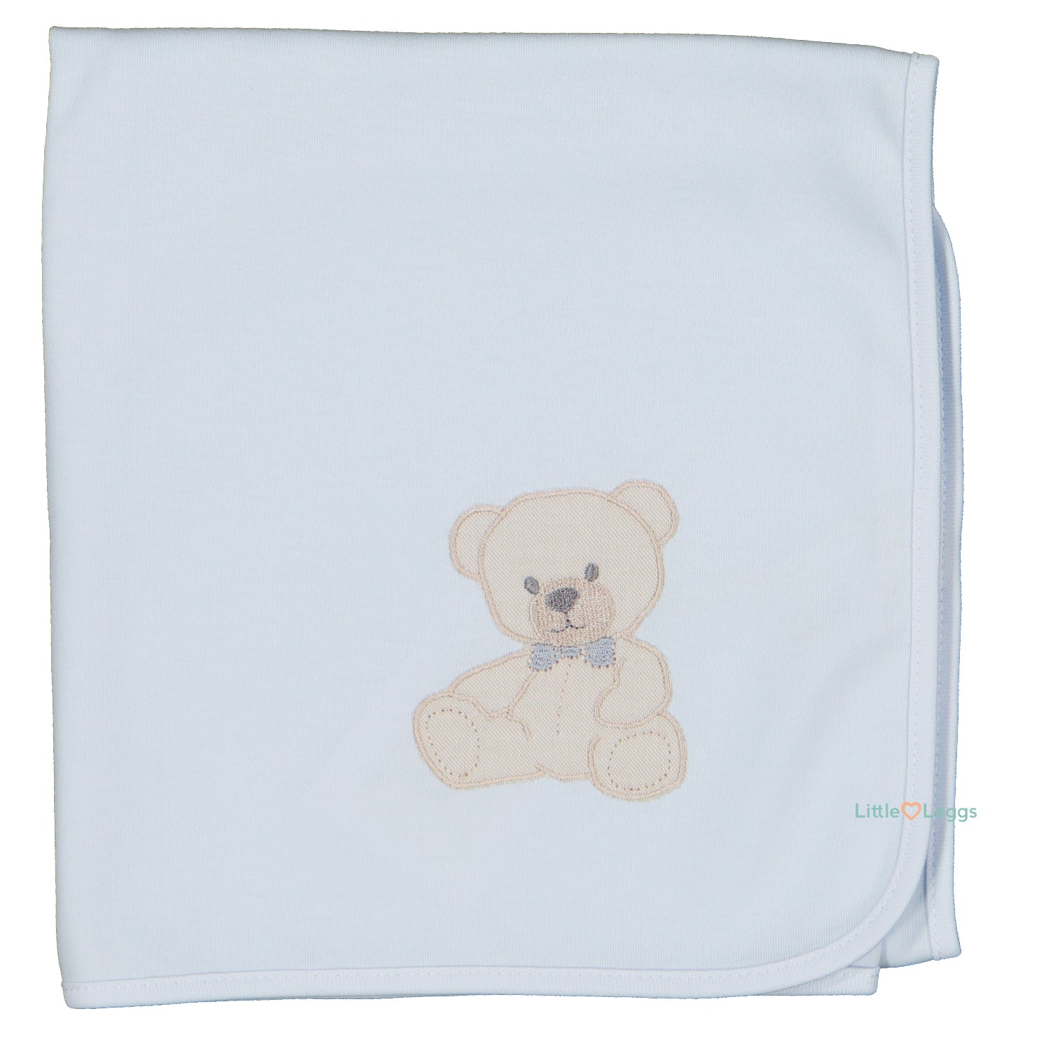 Blue Cotton Teddy Burp Blanket