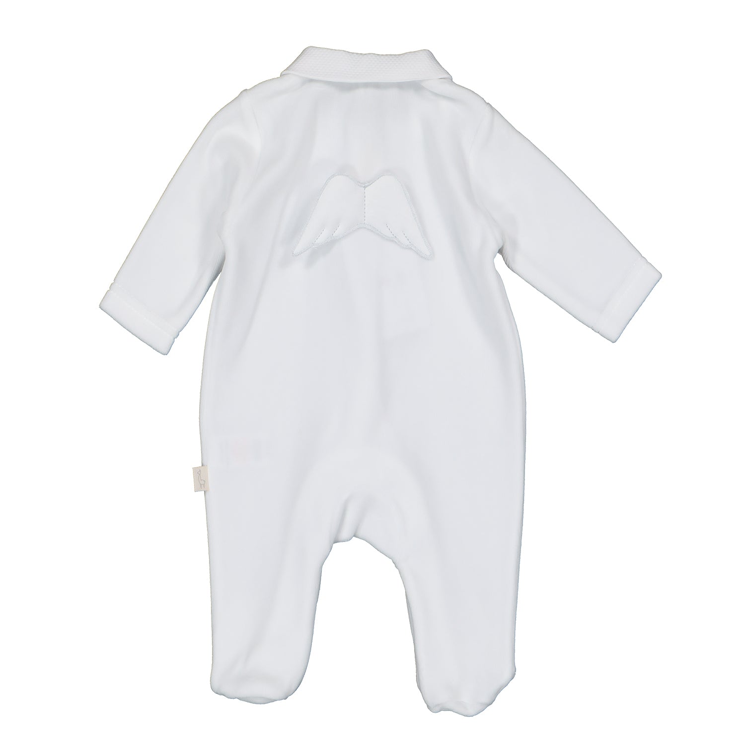 White Velour Angel Wings Babygrow