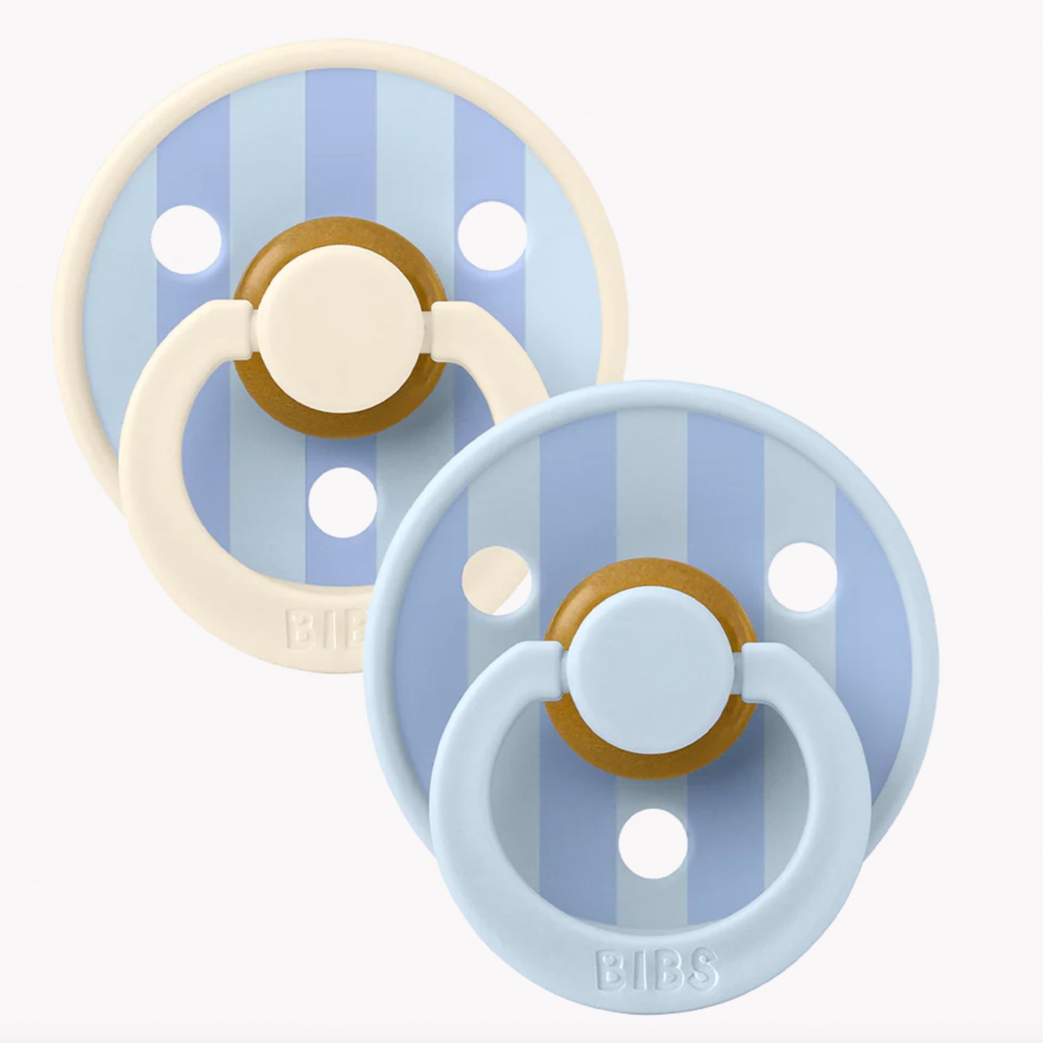 Bibs Twin  Dummy Pack - Stripe Blue