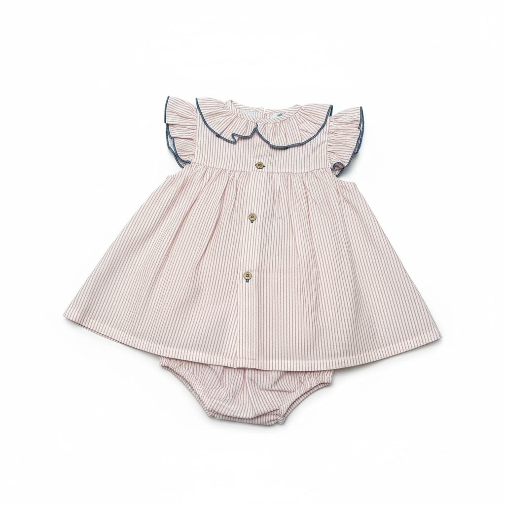 Pink Stripe Dress & Bloomers