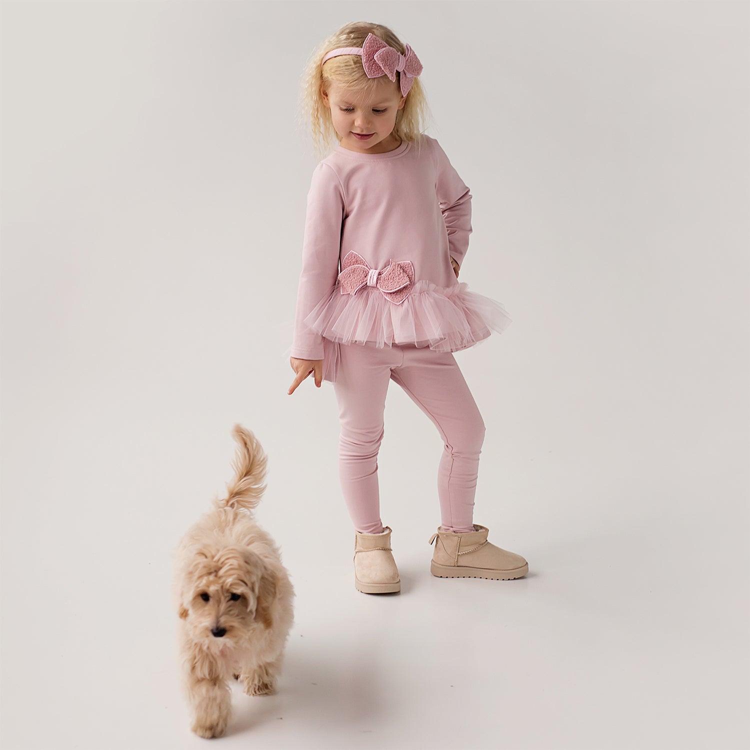 Pink Boucle & Tulle Outfit