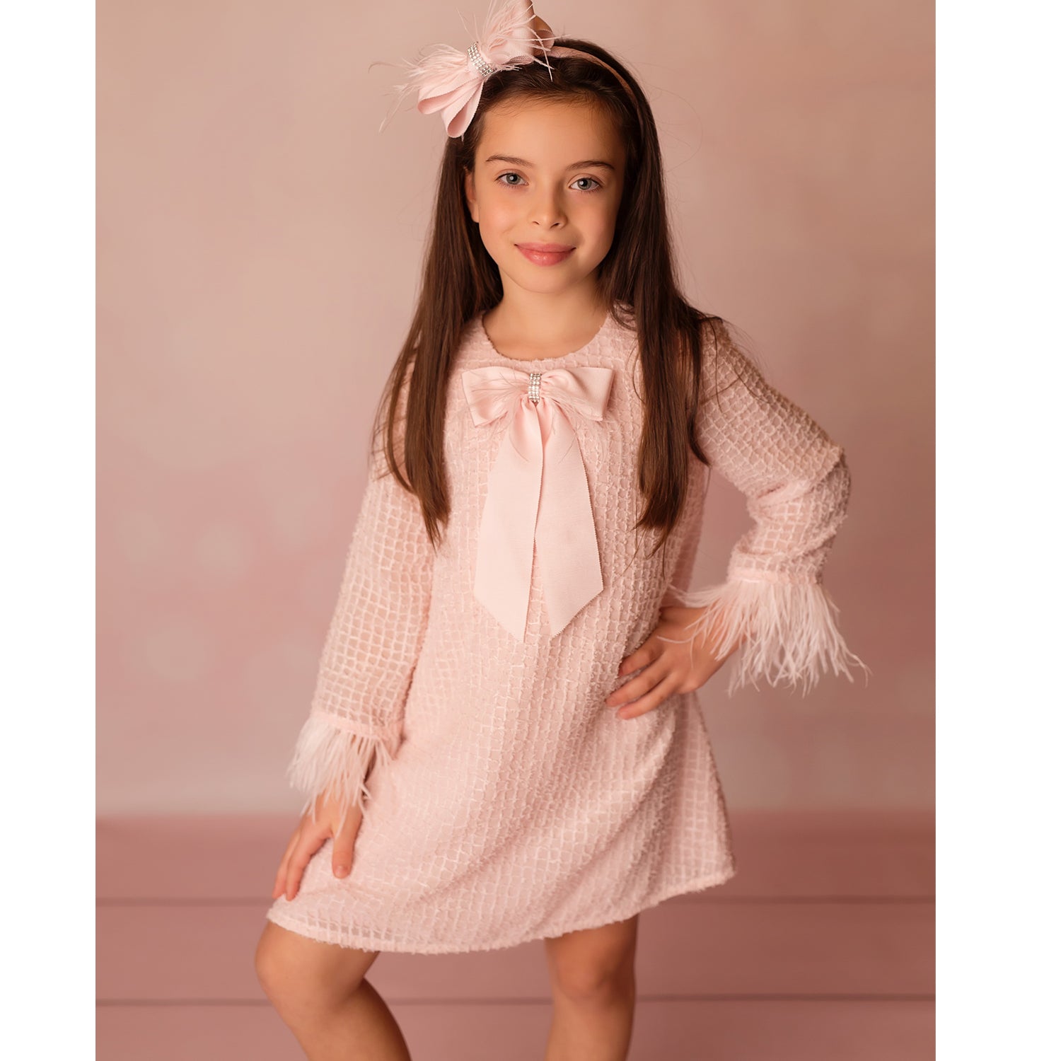 Pink Feather Alice Band
