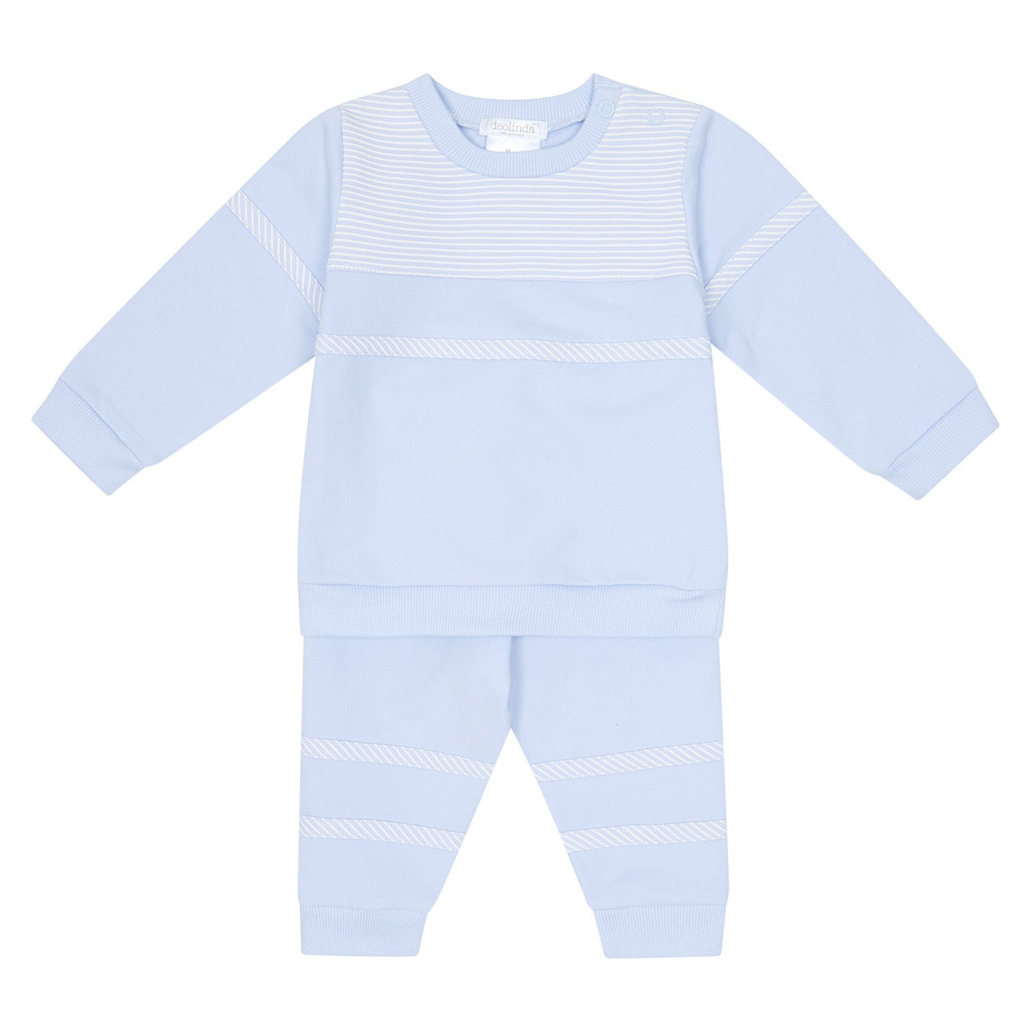 Pale Blue Stripe Trim Tracksuit
