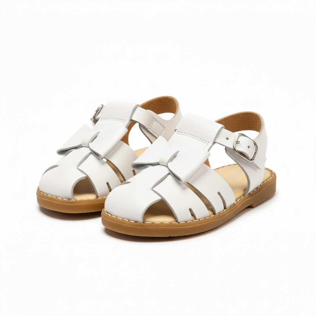 White Bow Cage Sandal