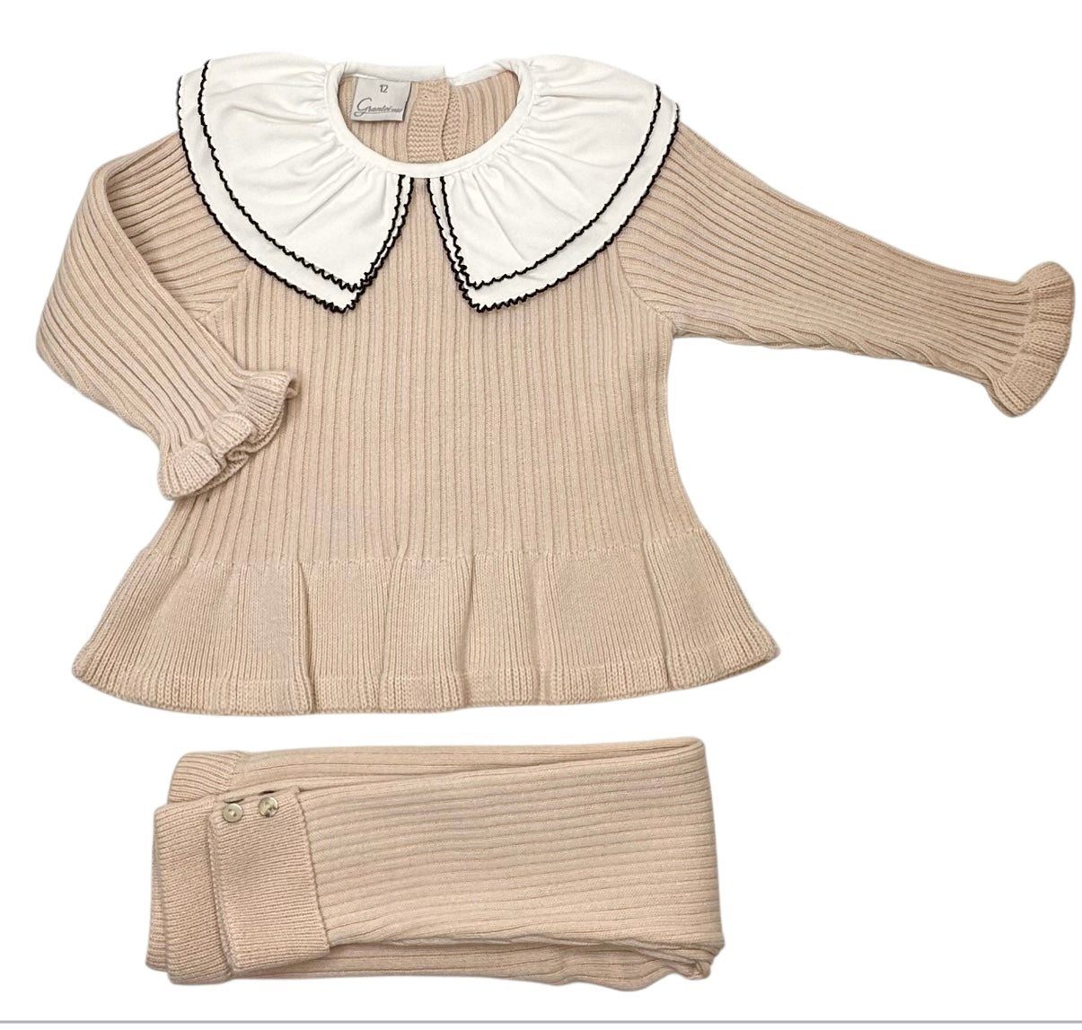 Beige Peplum Knit Outfit