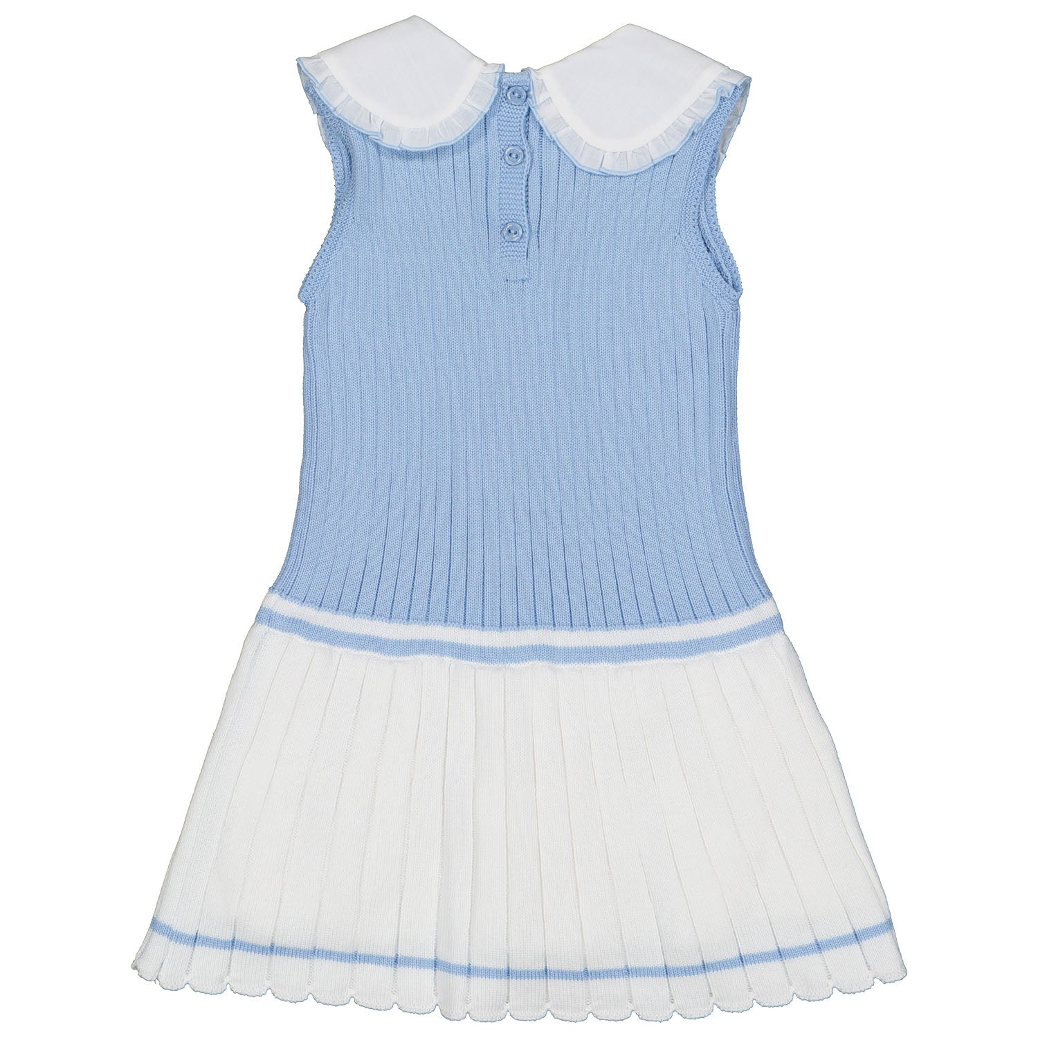 Blue & White Knit Tennis Dress