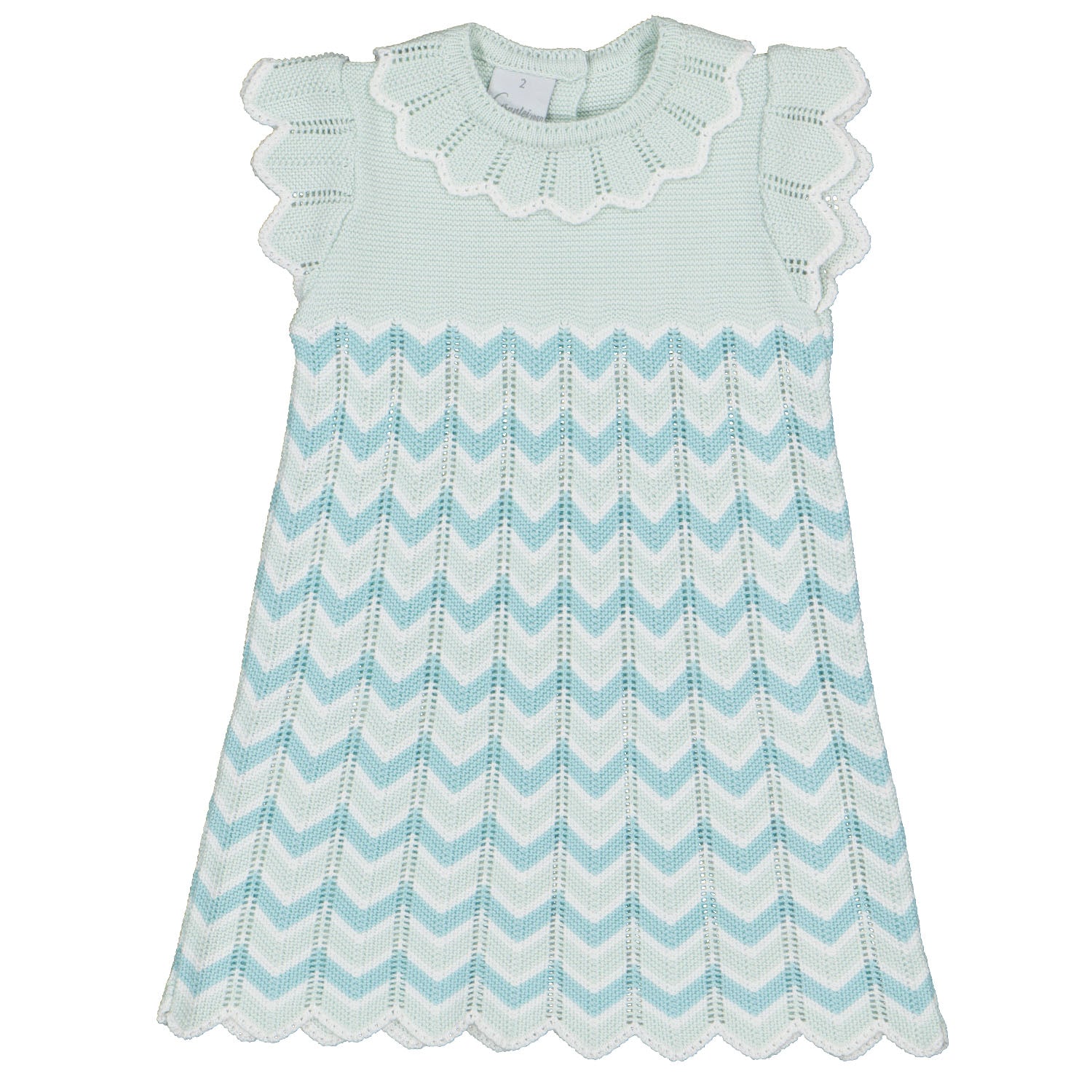 Aqua & Green Zig Zag Knit Dress