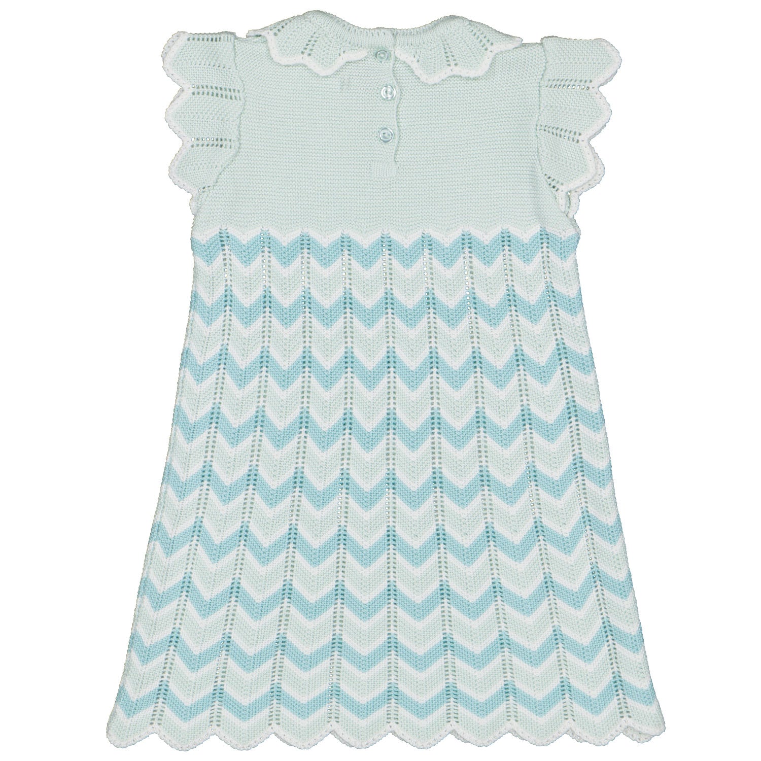 Aqua & Green Zig Zag Knit Dress