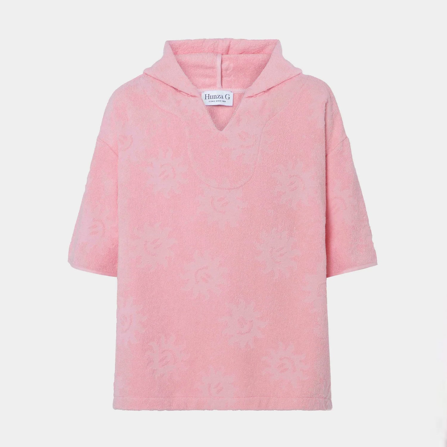 Kids Sunny Towelling Hooded poncho - Pink