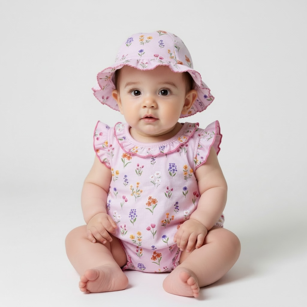 Pink Wildflower Romper