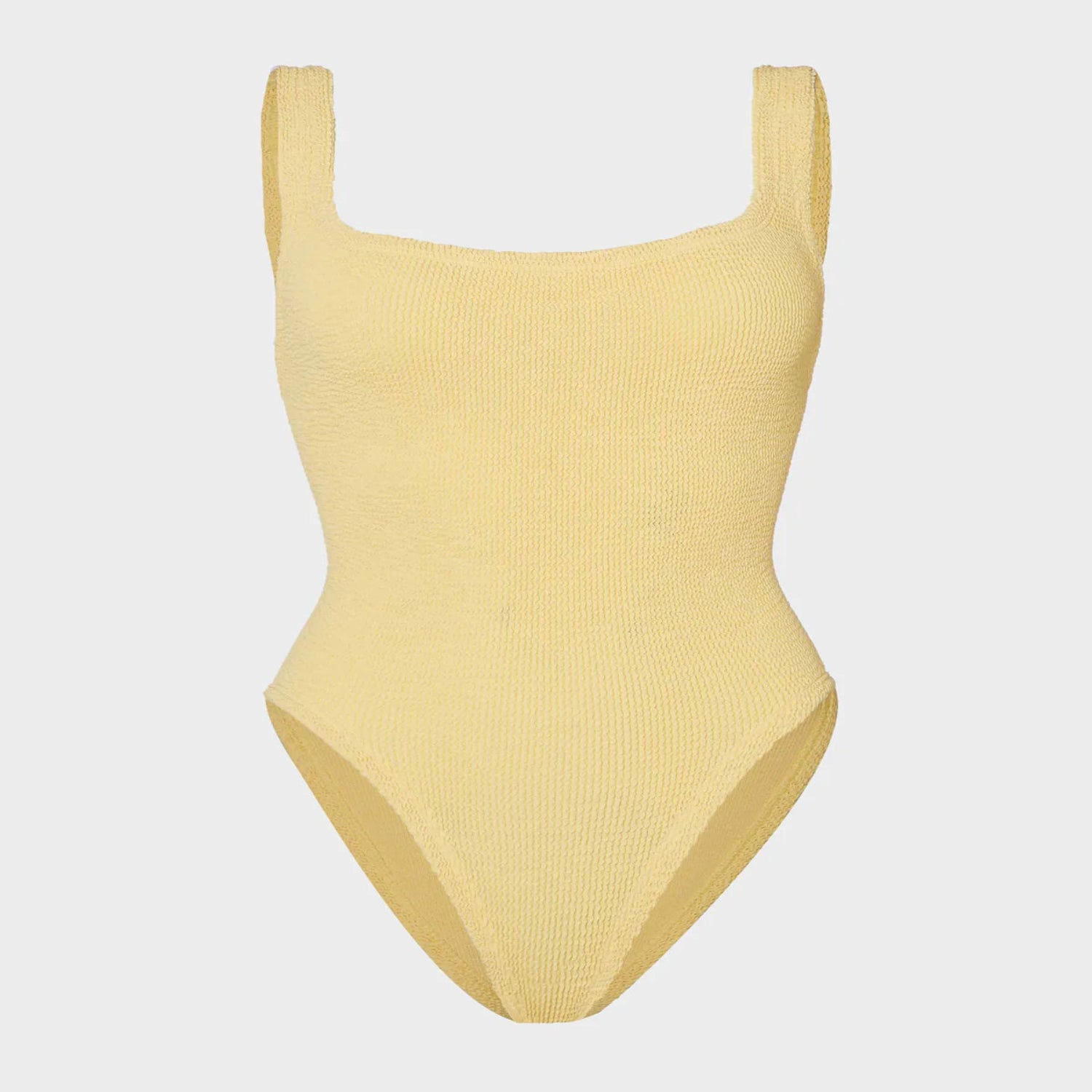 Square Neck Crinkle Swimsuit -Butter