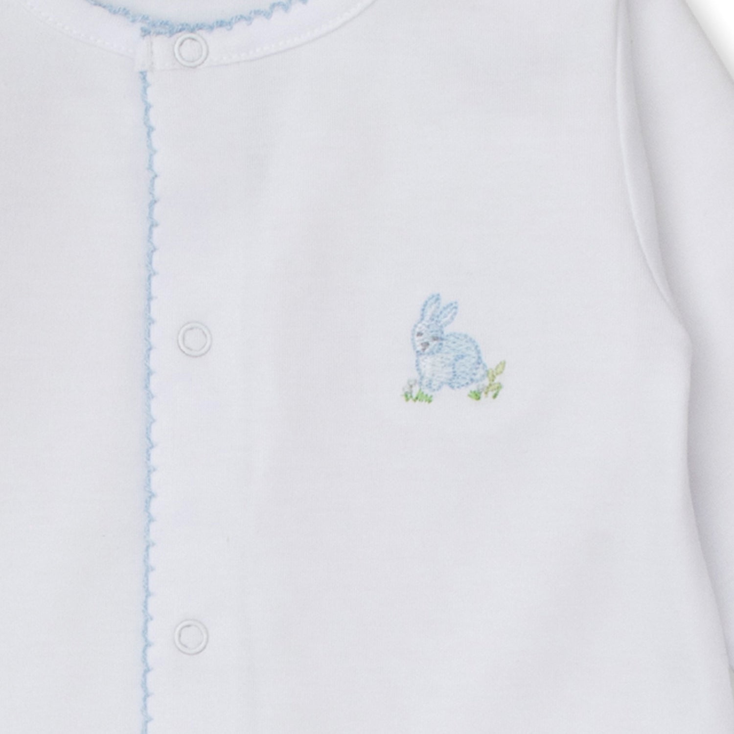 Blue Embroidered Bunny Babygrow & Hat Set