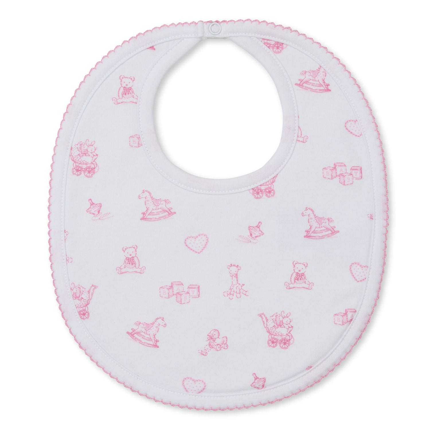 Pink Traditional Toy Print Bib