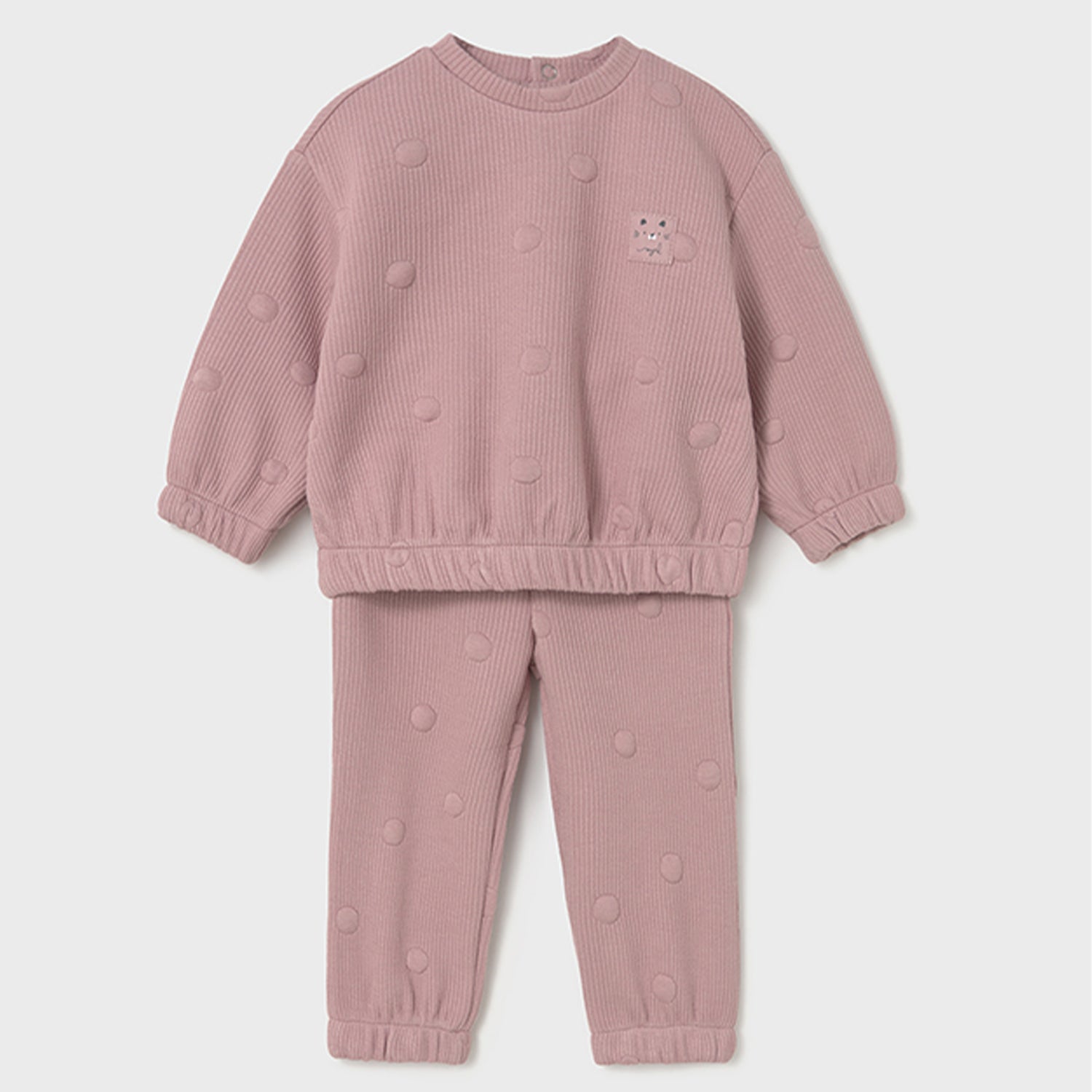 Dusty Pink Dot Velour Tracksuit