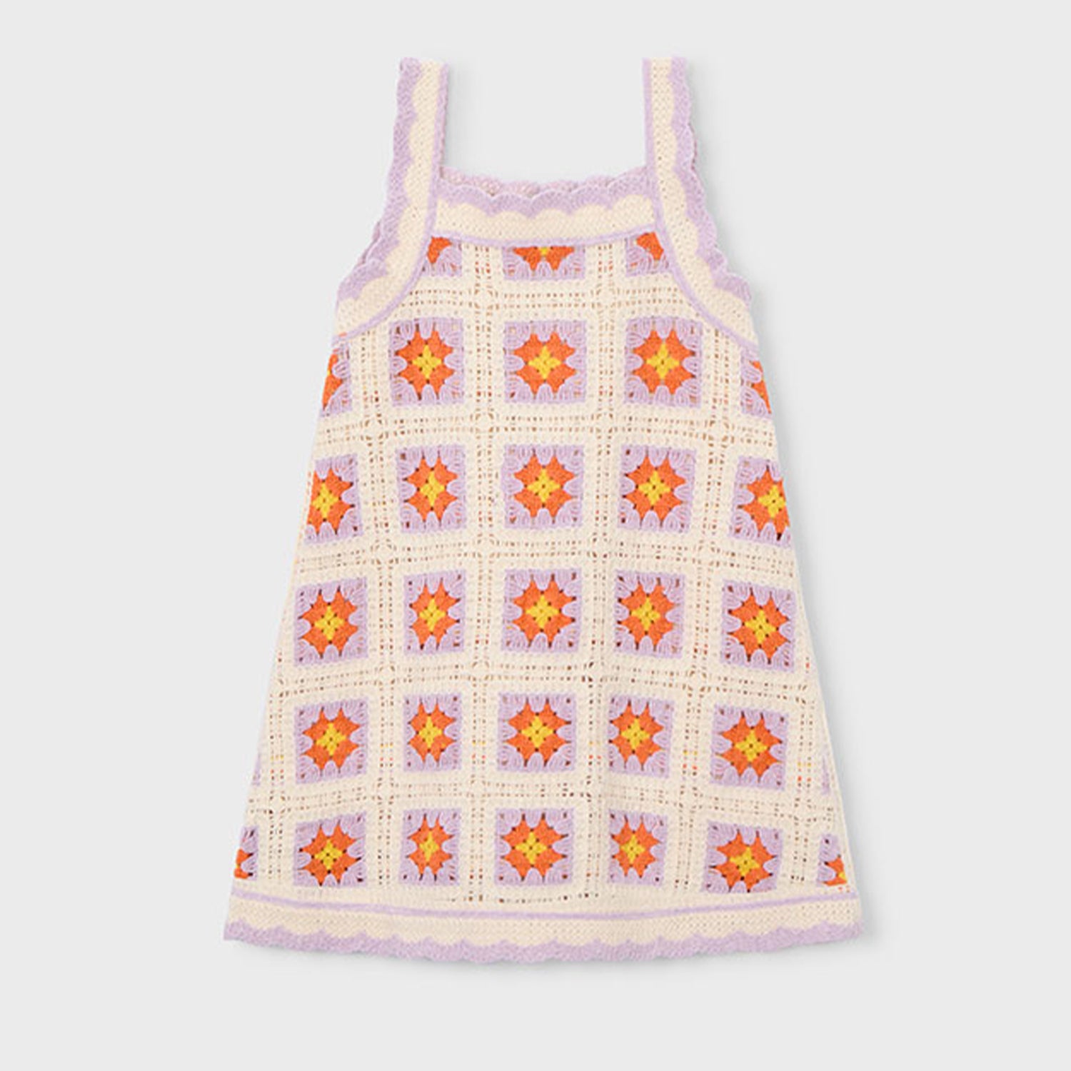 Ivory & Lilac Crochet Dress