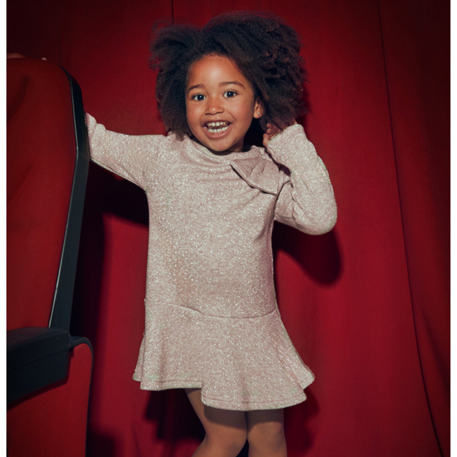 Beige Glitter Thread Dress