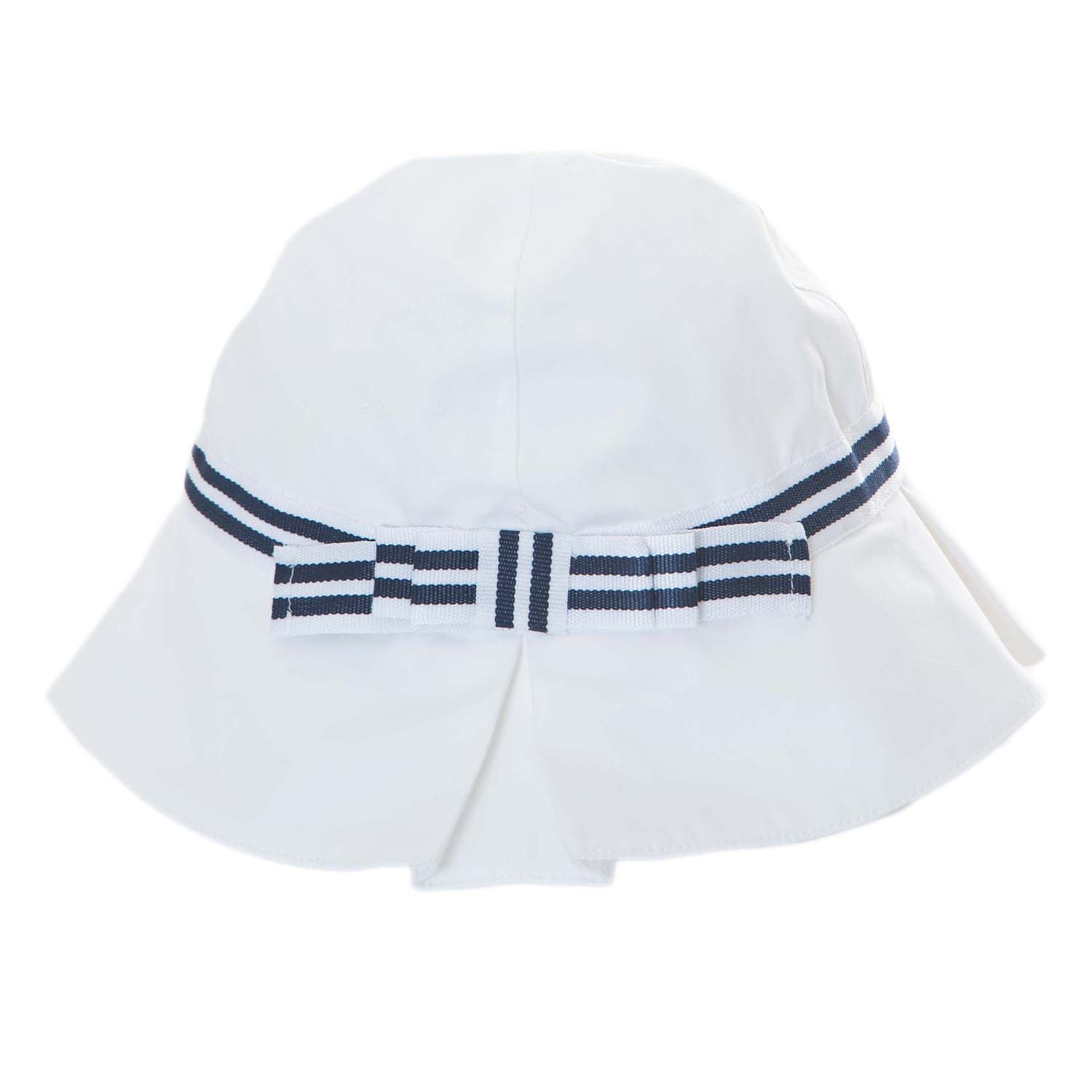 Patachou striped trim piqué sun hat - White