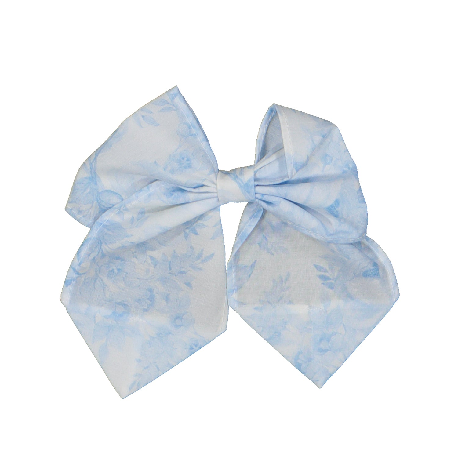 Blue Floral Print Bow