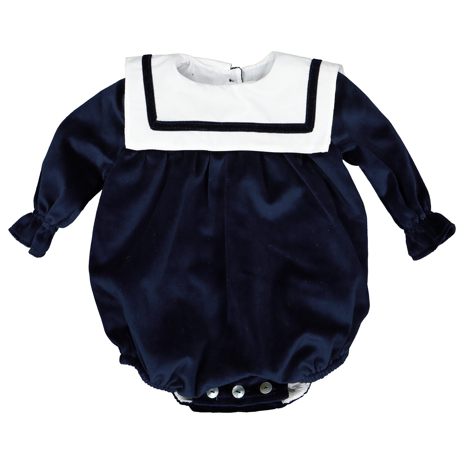 Navy Velvet Romper