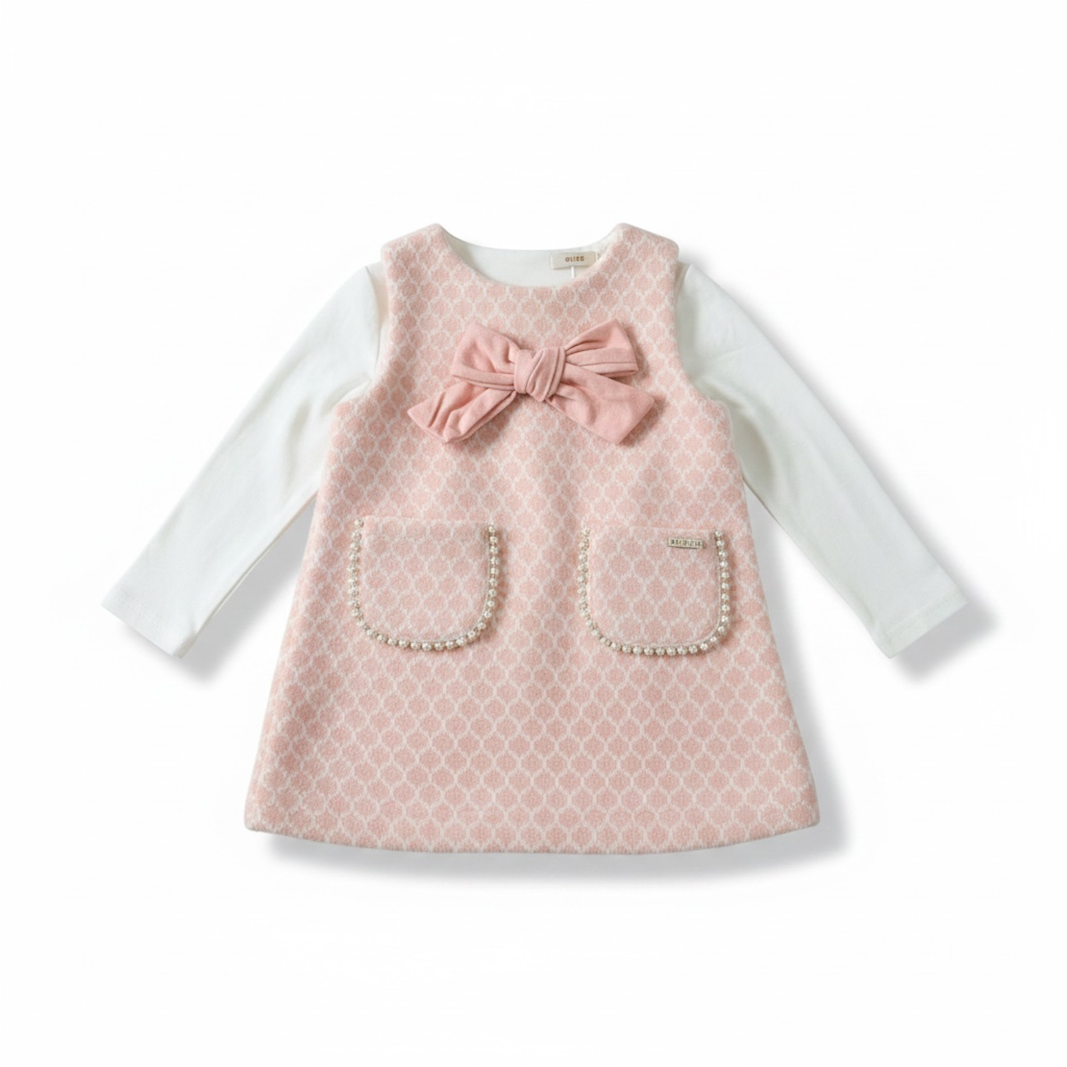 Pink Knit Pinafore Dress With Matching Doll