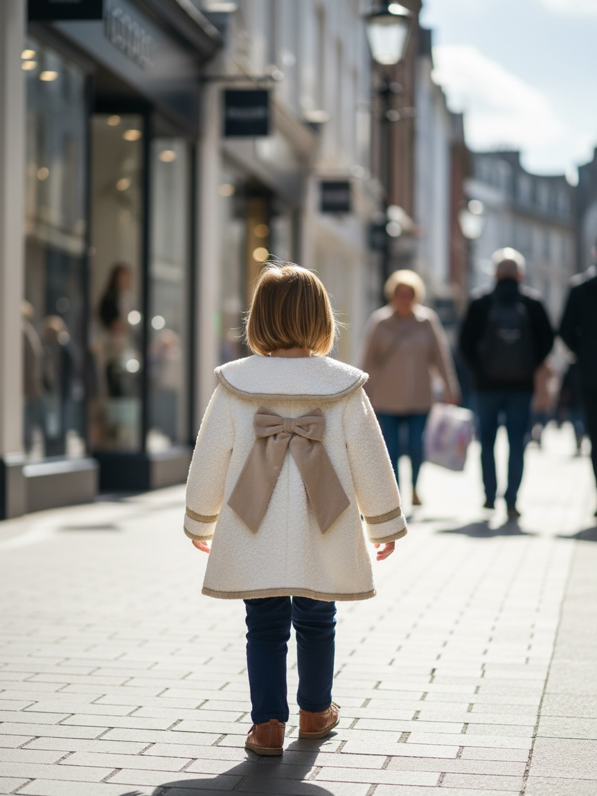 Ivory & Beige Trim Boucle Trim Coat