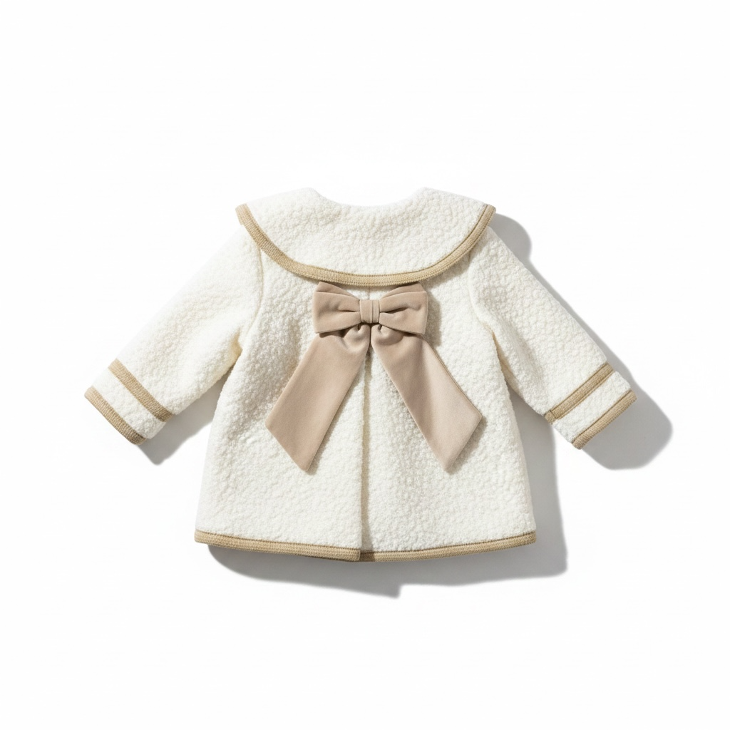 Ivory & Beige Trim Boucle Trim Coat