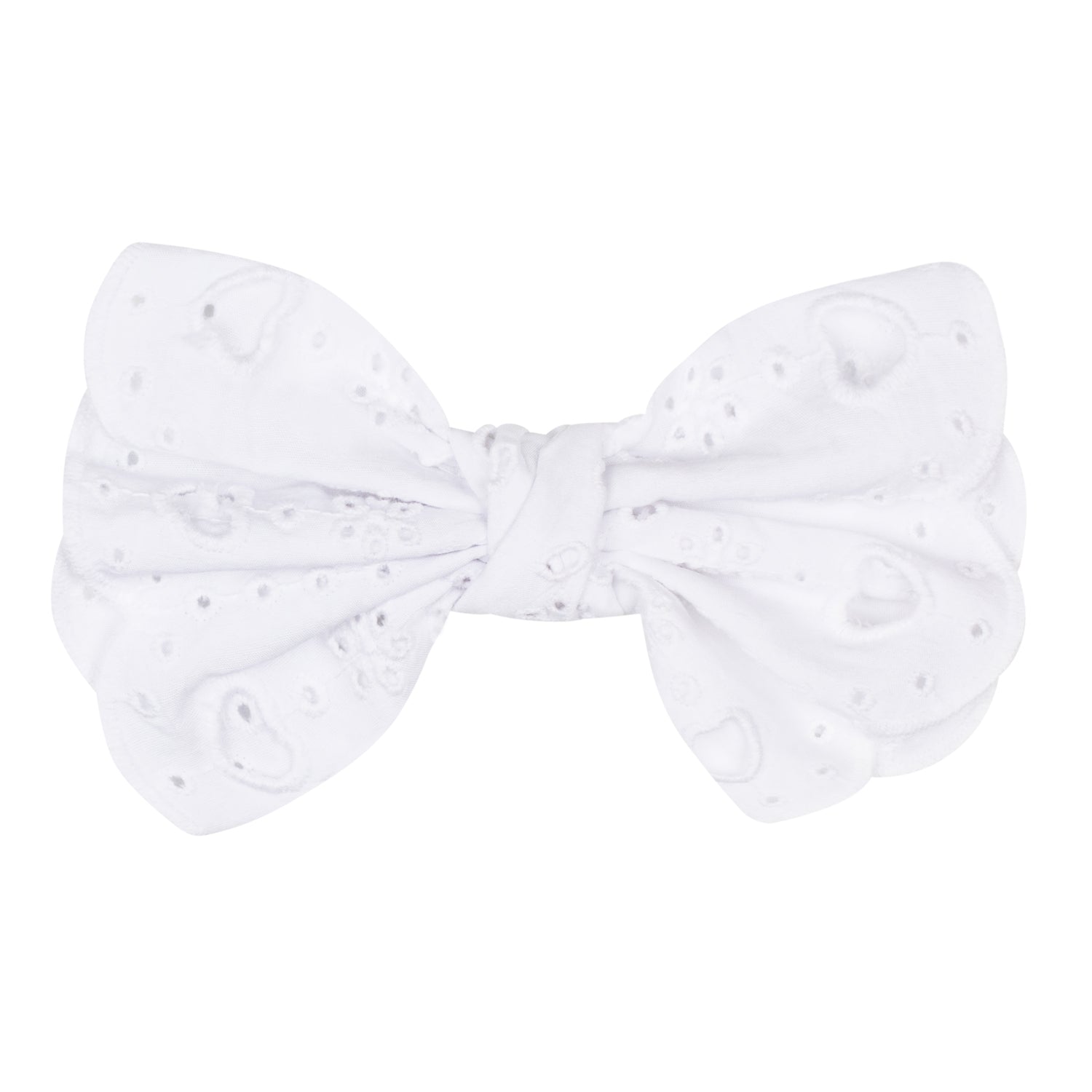 White Broderie Bow Hairclip