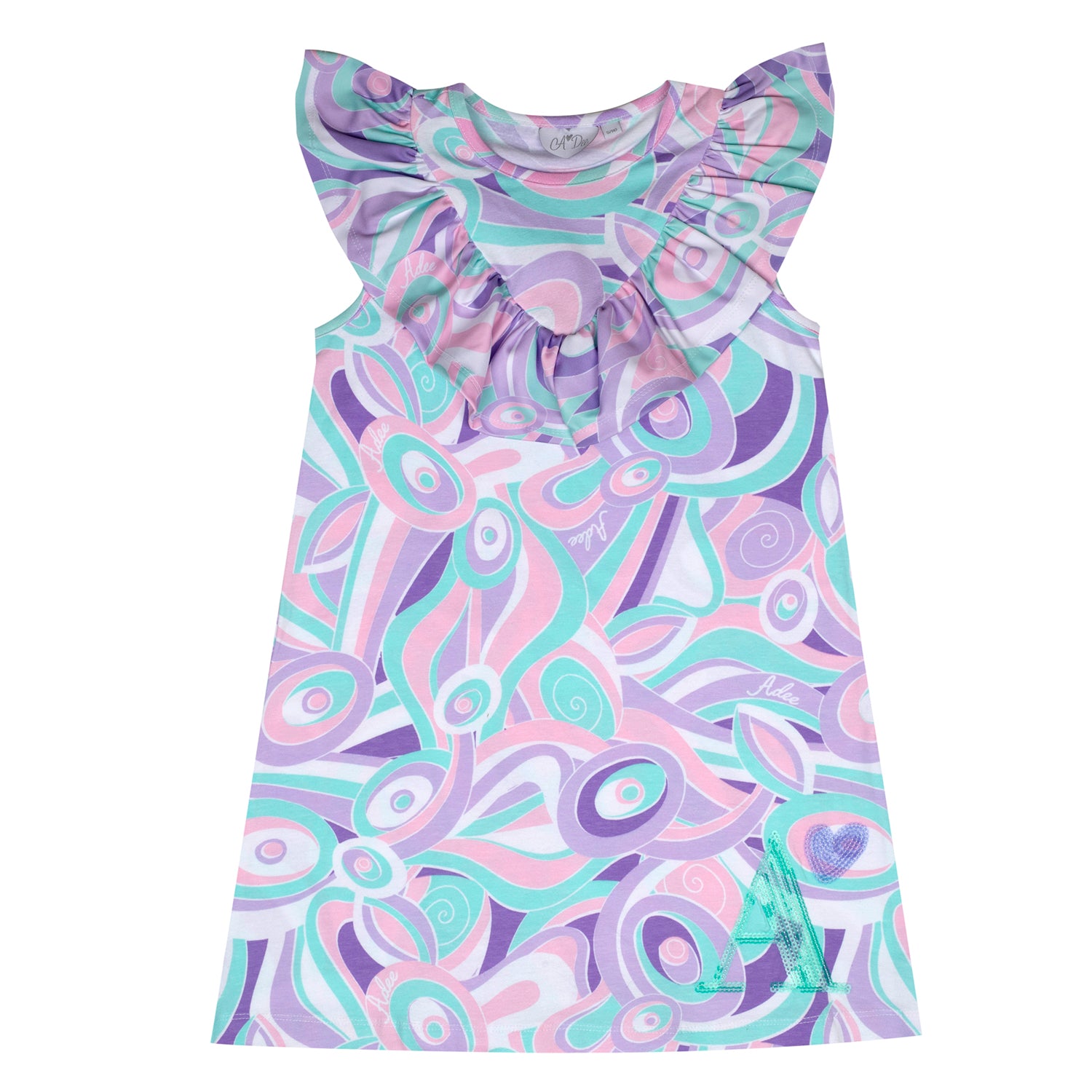 Lilac Pastel Print Jersey Dress