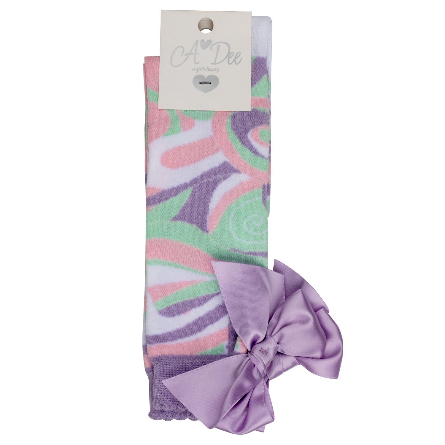 Lilac Pastel Print Knee High Socks